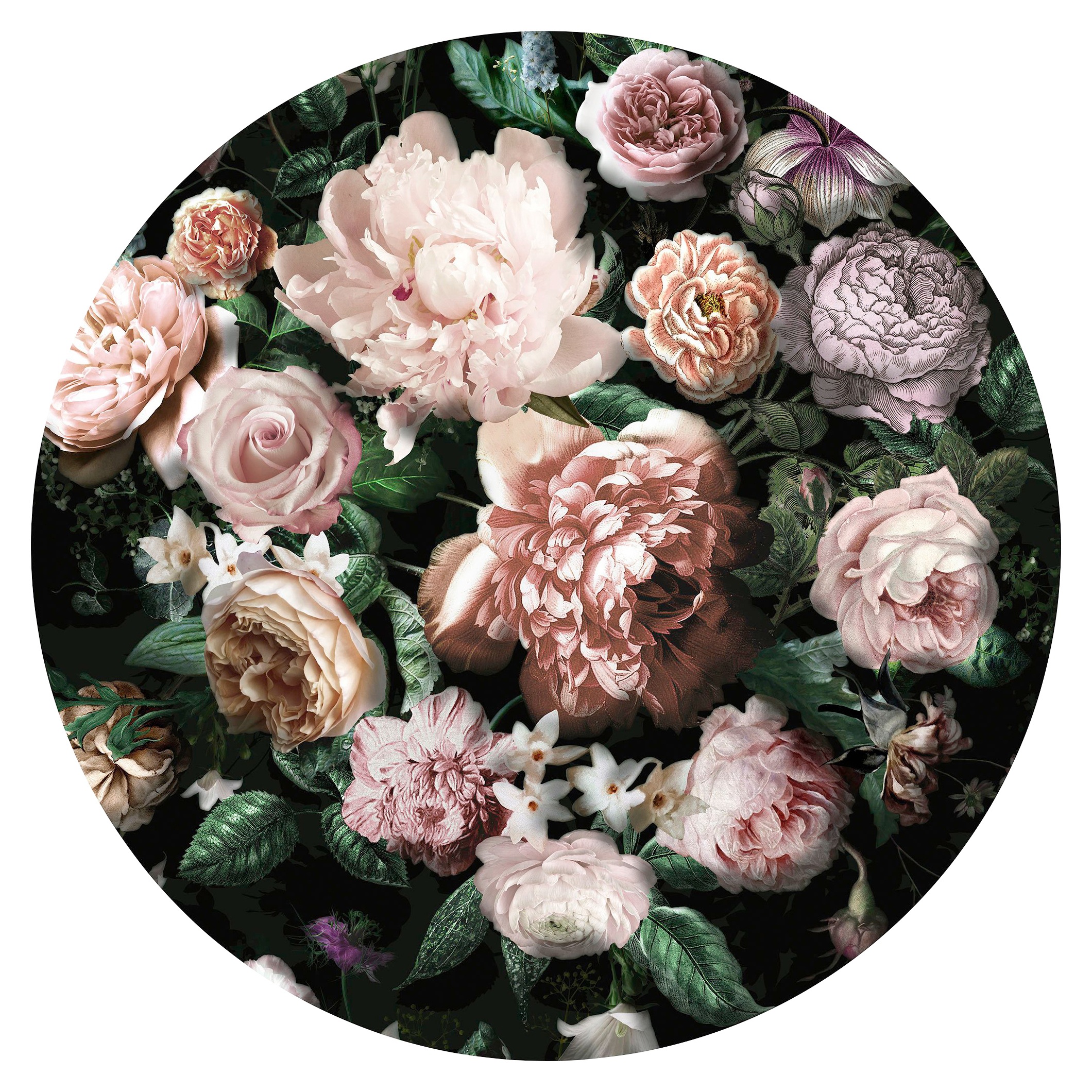 Image of Komar Vliestapete "Vlies selbstklebend - Flower Couture - Grösse 125 x 125 cm" bedruckt glatt Wohnzimmer, Schlafzimmer