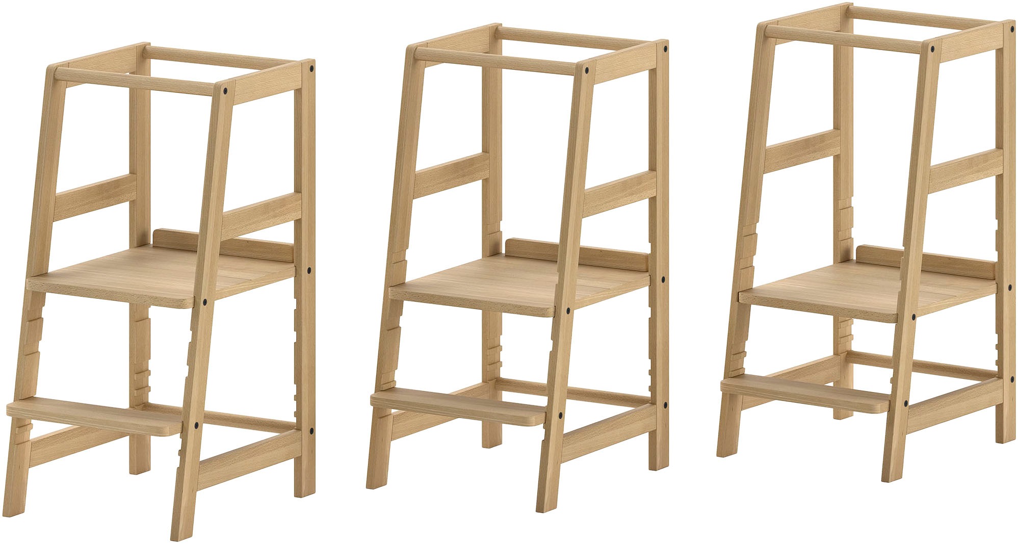 Vipack Chaise pour enfant »Lernturm aus Massivholz, stabil und standfest gebaut« () Surface de marche et de stationnement réglable en 3 positions, 3 couleurs différentes