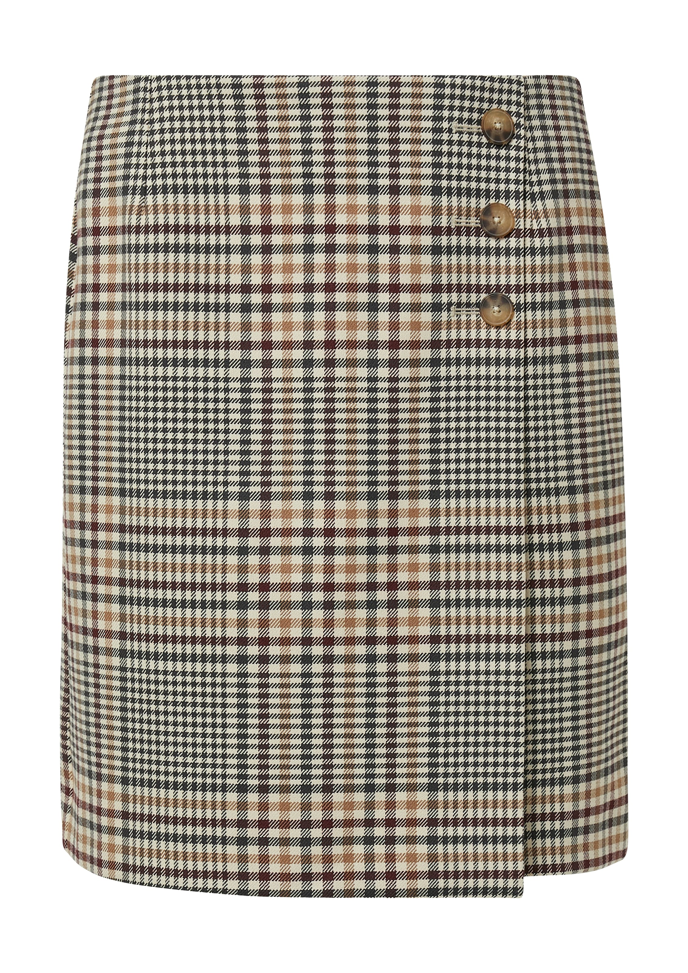 Comma Jupe portefeuille mit Karo-Muster