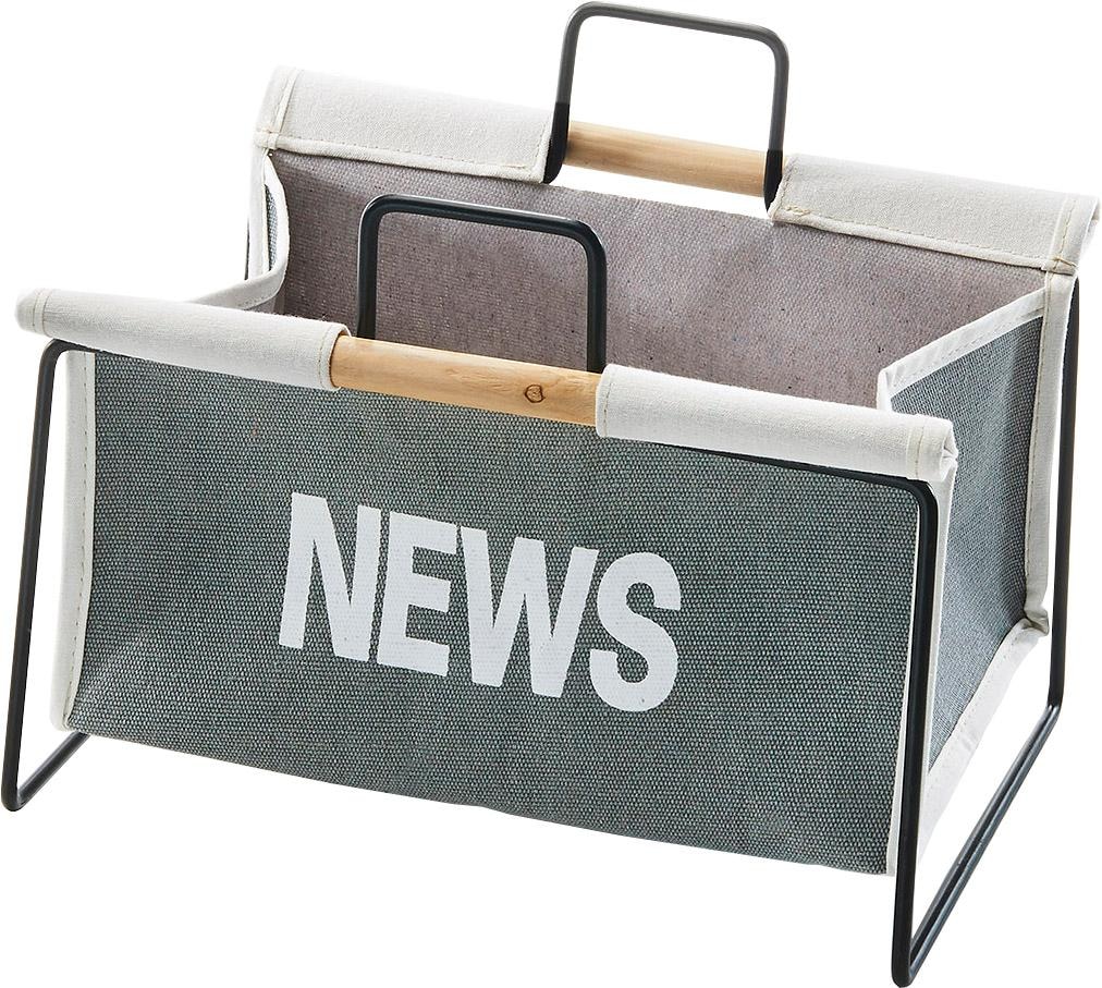 Zeitungsständer »Zeitungsständer aus Metall, schwarz und Canvas grau«