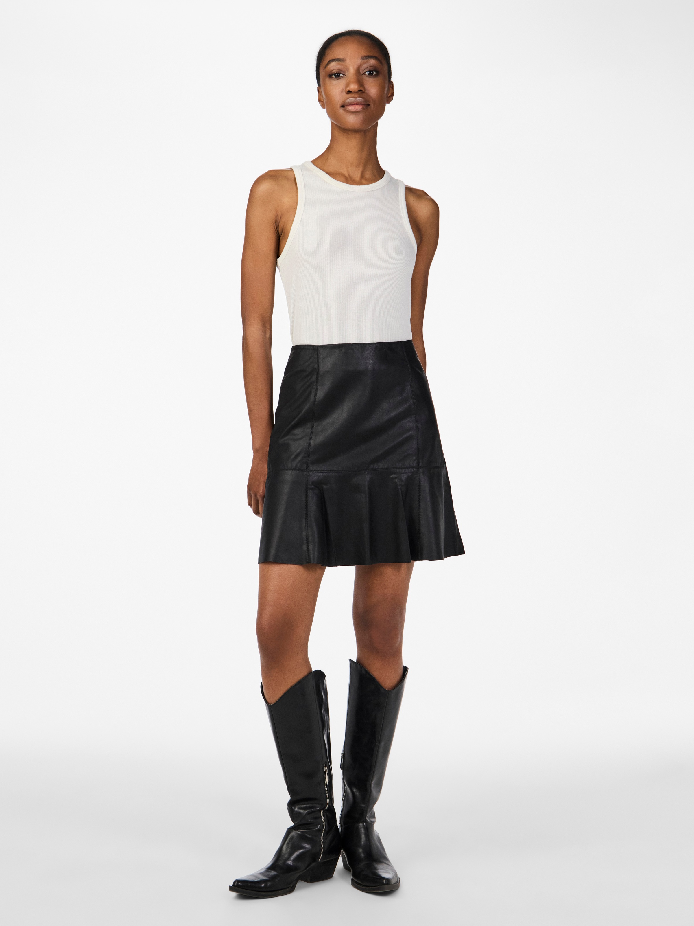 Y.A.S Lederrock »YASCOLLY MW NAPLON LEATHER SKIRT NOOS«