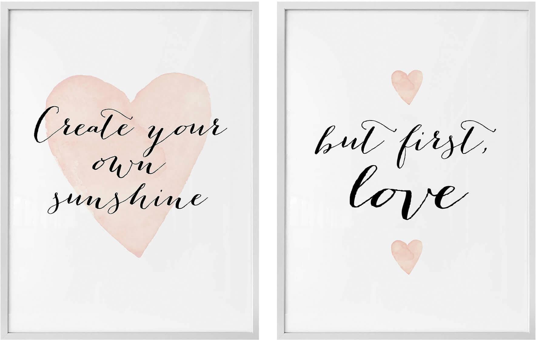 Image of Wall-Art Poster »Confetti and Cream - Love is everything«, (Set, 2 St.), mit Rahmen, Poster, Wandbild, Bild, Wandposter bei Ackermann Versand Schweiz