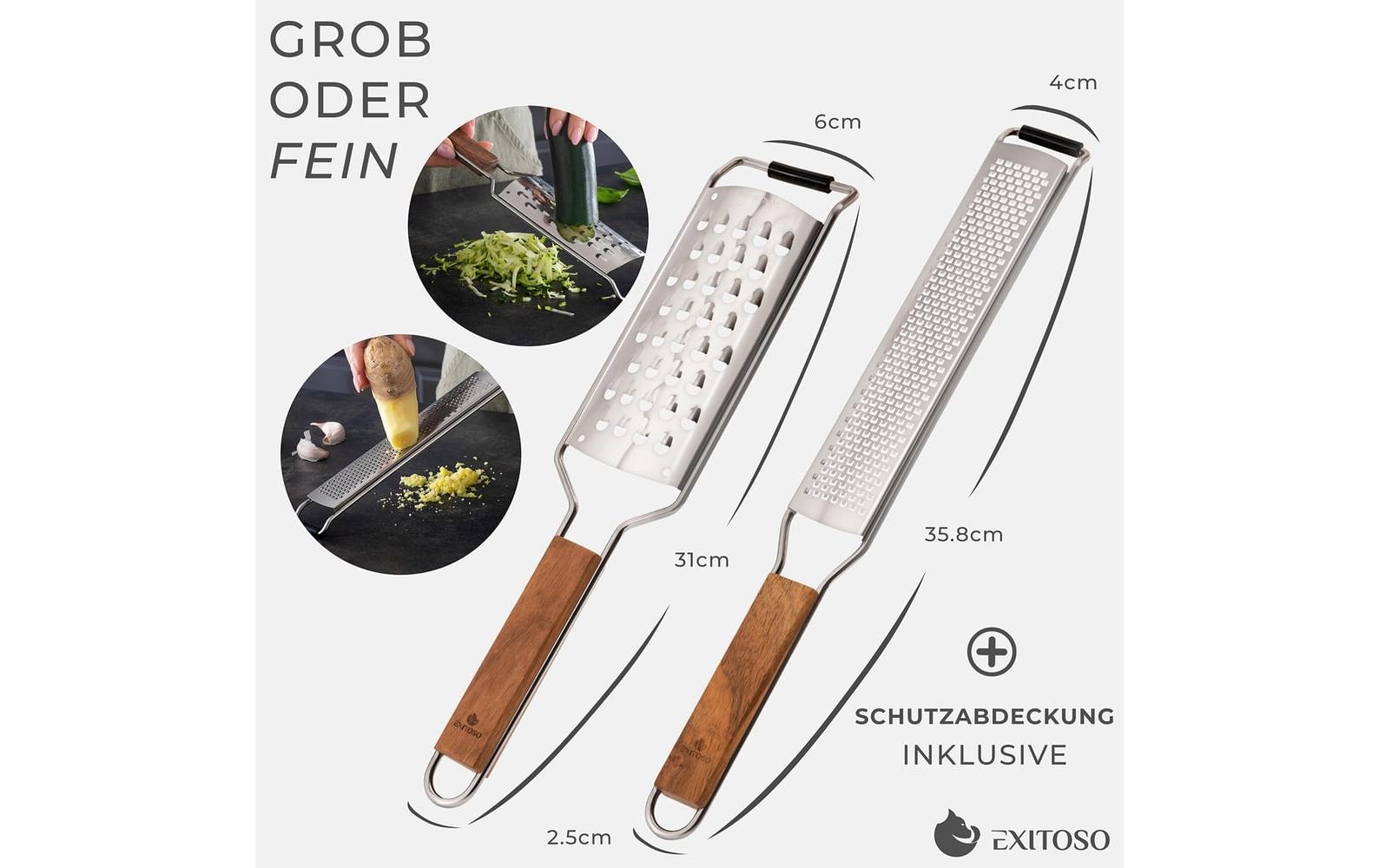  Râpe de cuisine »Exitoso Küchenreibe mit Holzgriff Braun«