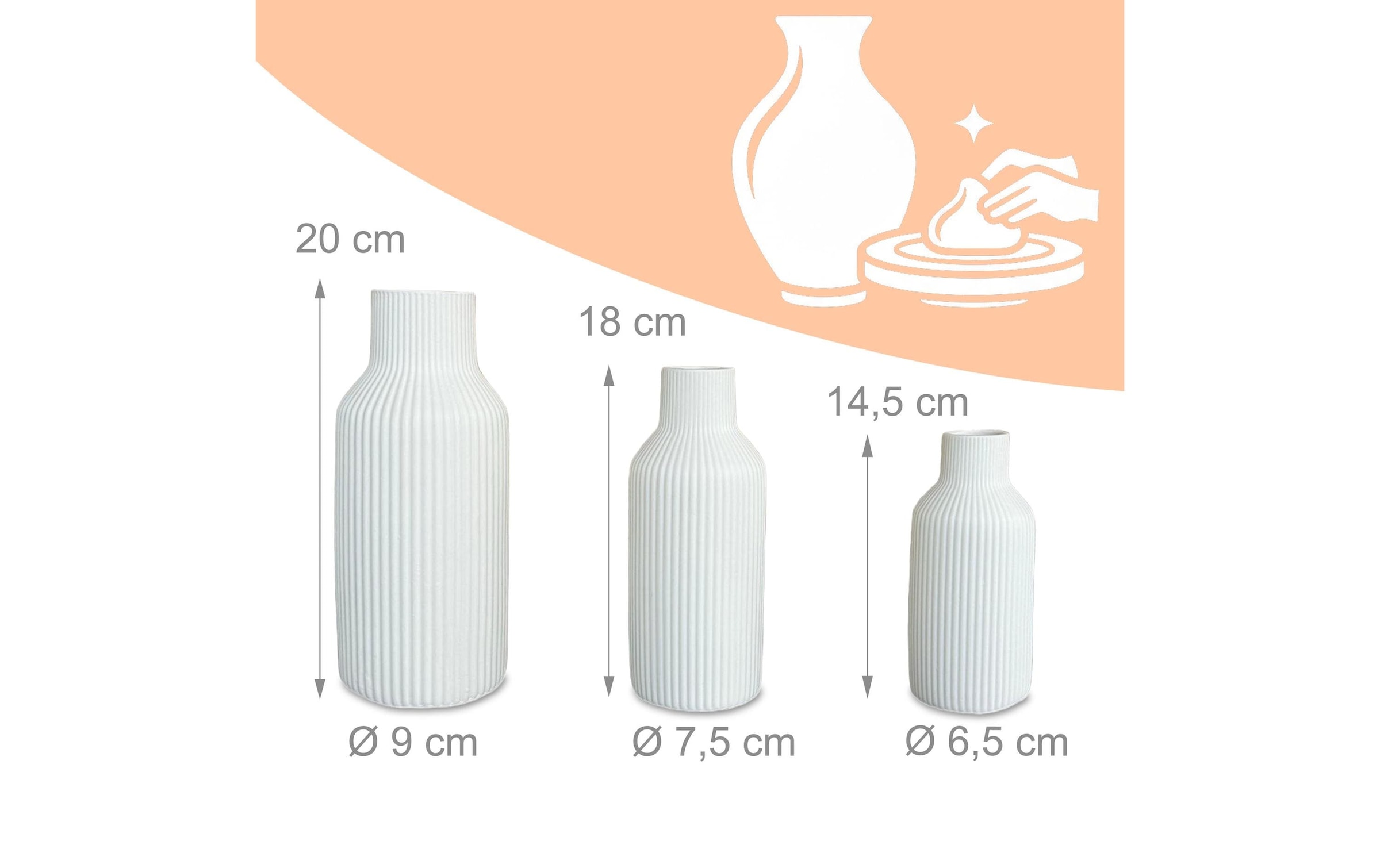 relaxdays Vase décoratif »3er Set«
