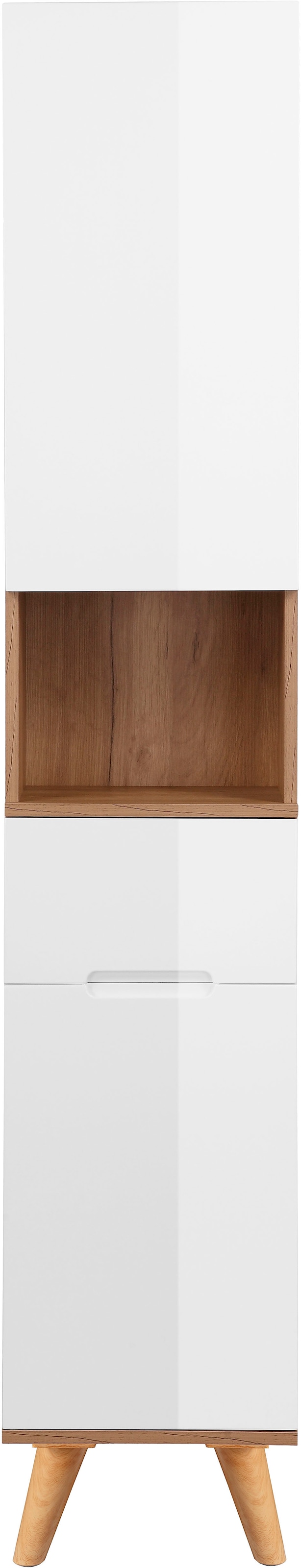 Hochschrank »Lund Badschrank skandinavisches Design mit viel Stauraum«, Badmöbel, 2...