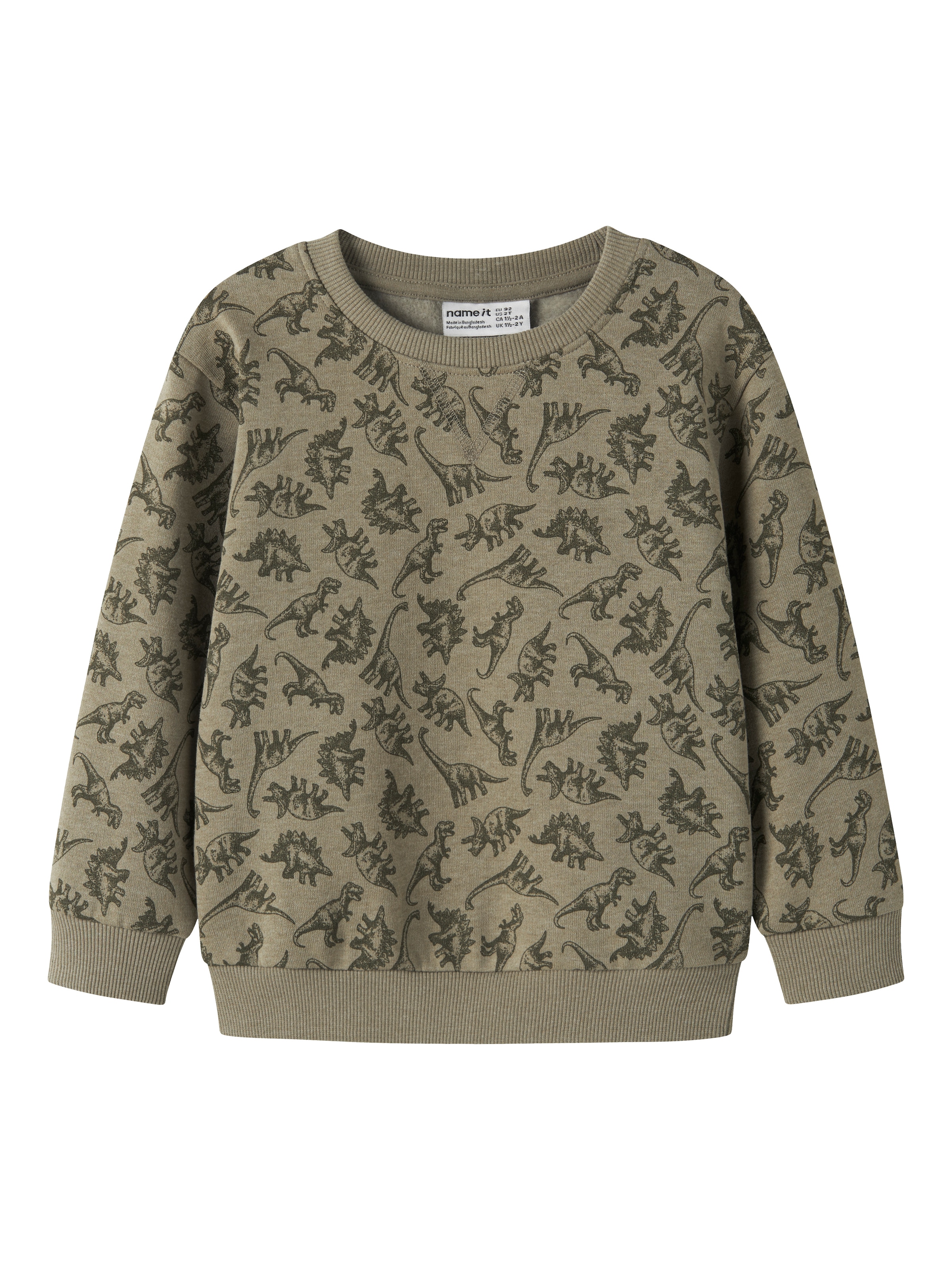 Name It Sweat-shirt »NMMVIMO LS NREG AOP SWEAT BRU«, mélange coton, coupe régulière
