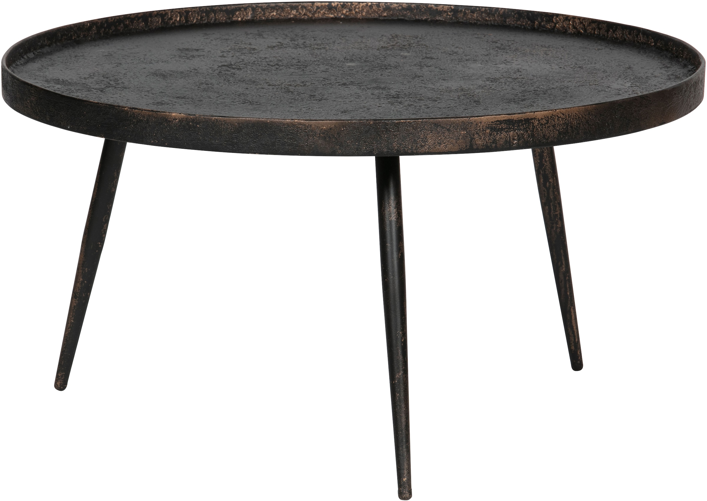 WOOOD Beistelltisch »Bounds breiter Ausführung mit Multiplex-Zinkbeschichtung Ø 76 x 40 cm« 4 cm Randerhöhung, Metallbeine Höhe 36 cm, Tragkraft 20 kg