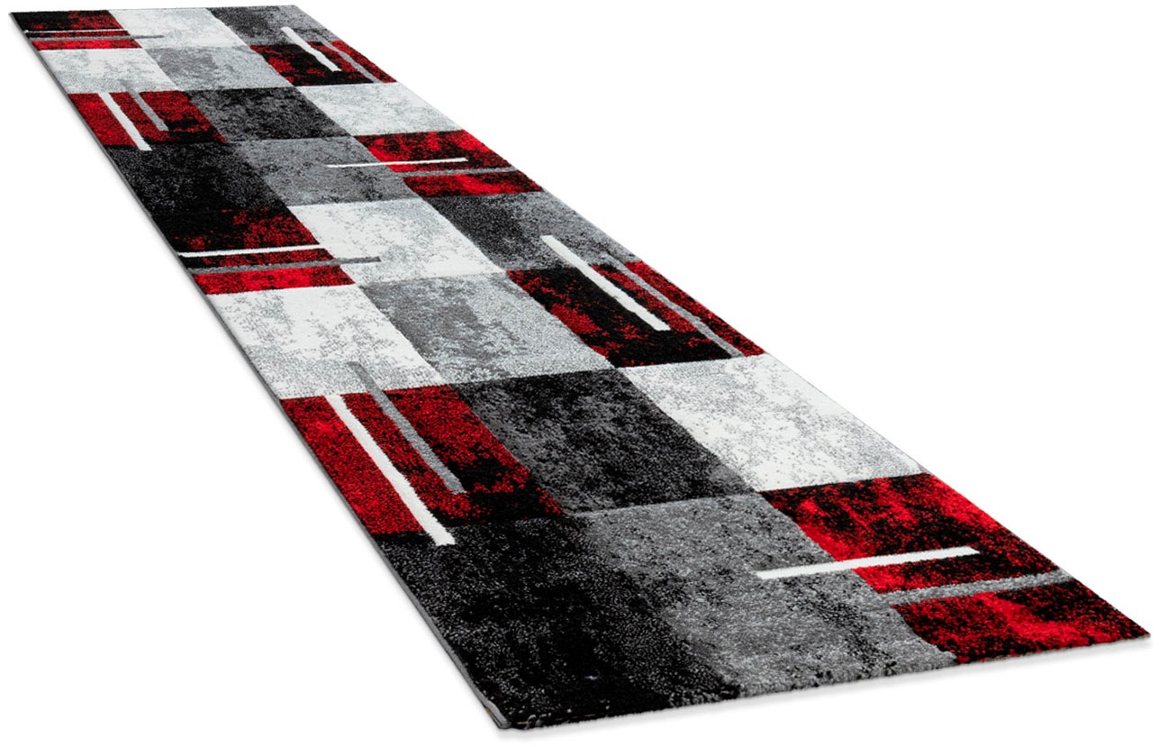 Image of Paco Home Läufer »Diamond 663«, rechteckig, 18 mm Höhe, Teppich-Läufer, Kurzflor, Karo Muster, 3D-Design, ideal im Flur & Schlafzimmer bei Ackermann Versand Schweiz