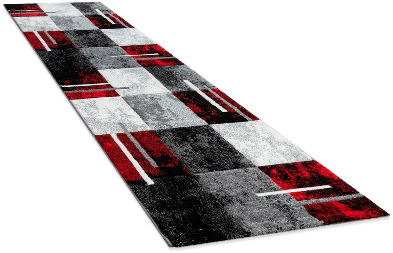 Image of Paco Home Läufer "Diamond 663" rechteckig 18 mm Höhe Teppich-Läufer, Kurzflor, Karo Muster, 3D-Design