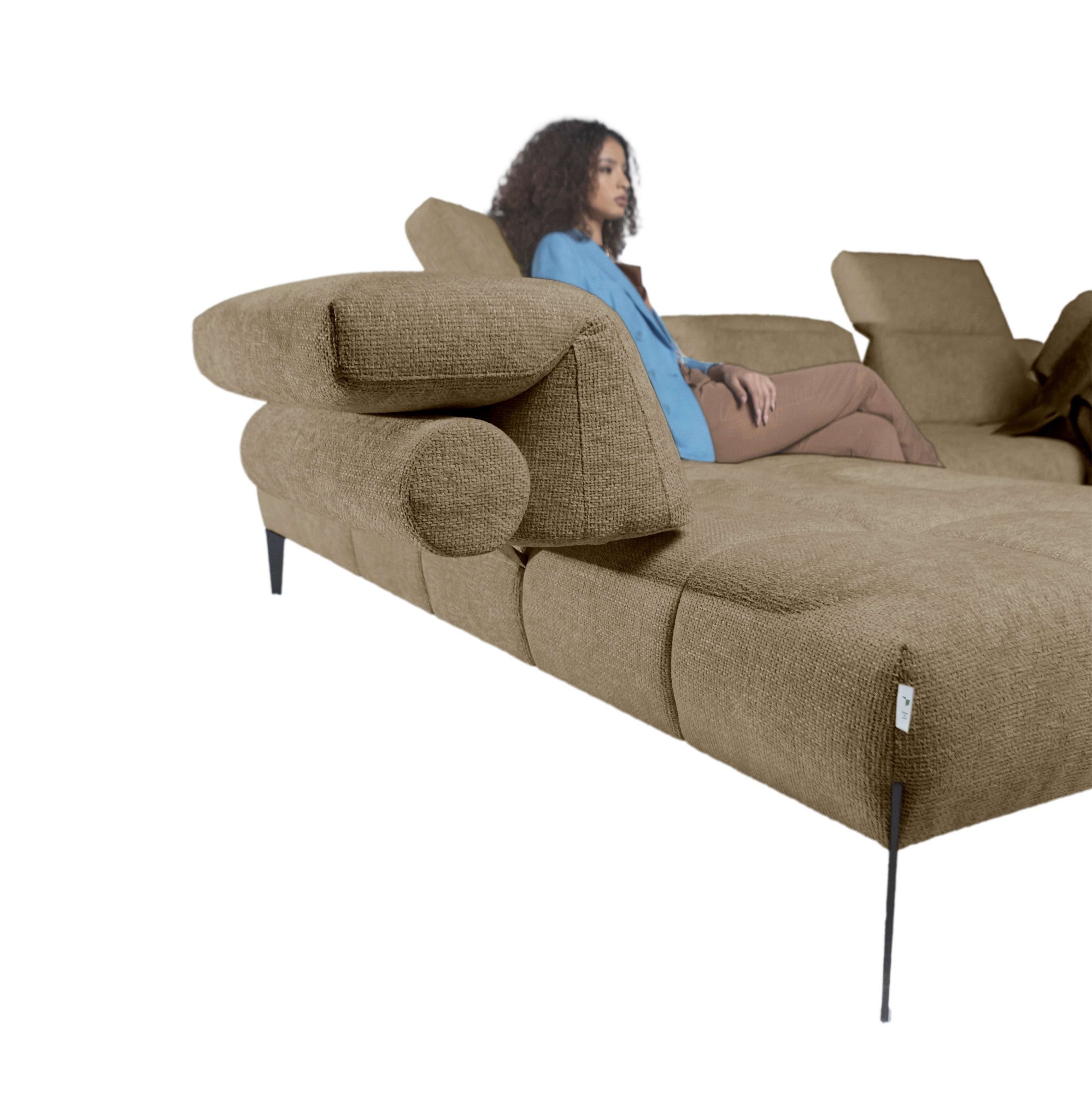 CALIA ITALIA Canapé d'angle »Skyline, Made in Italy, Design-Sofa, L-Form, mit Sitztiefenverstellung« verstellbare Armlehne und Kopfstütze für maximalen Komfort