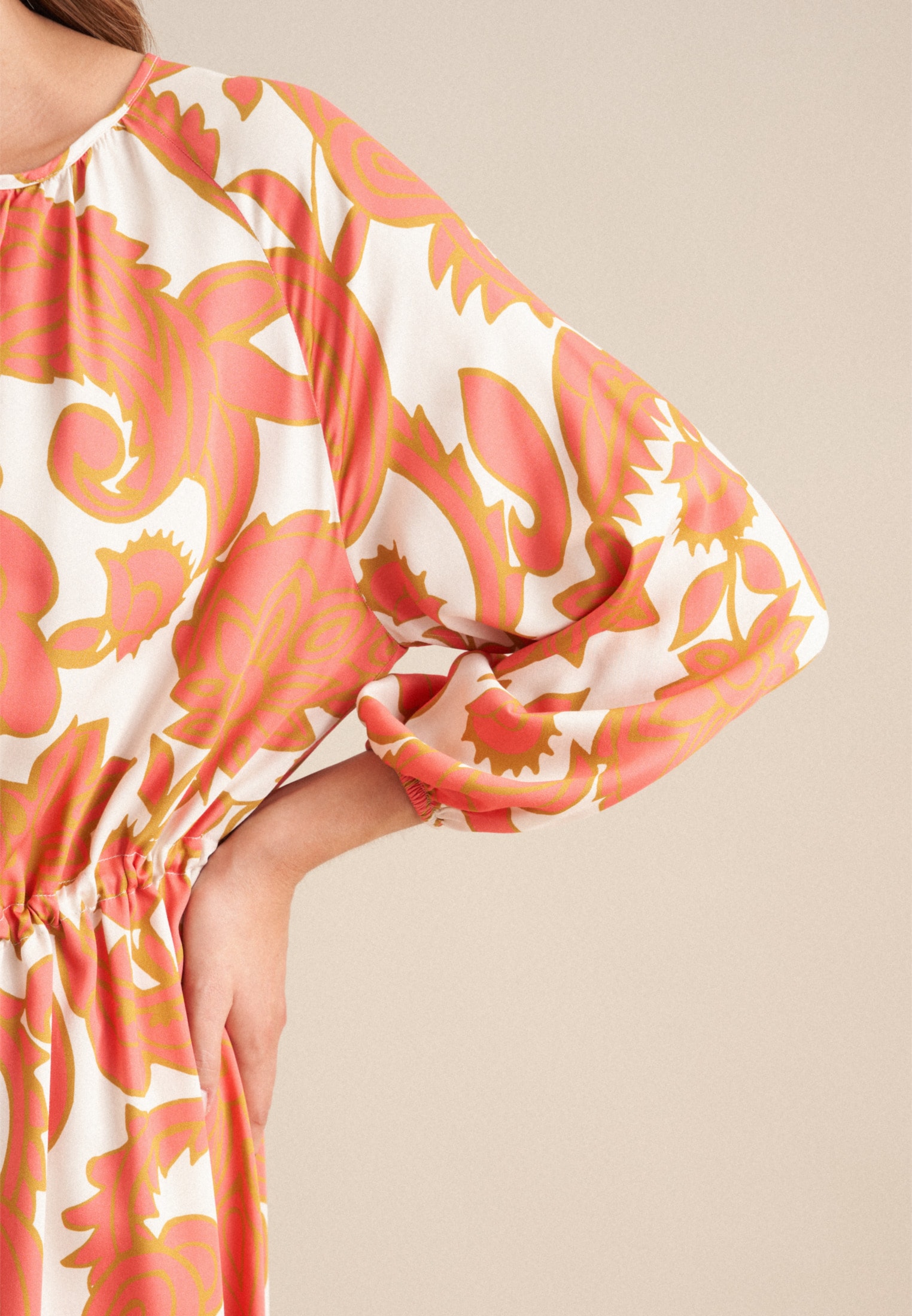 seidensticker Robe d'été »Schwarze Rose« 7/8 Rundhals Paisley