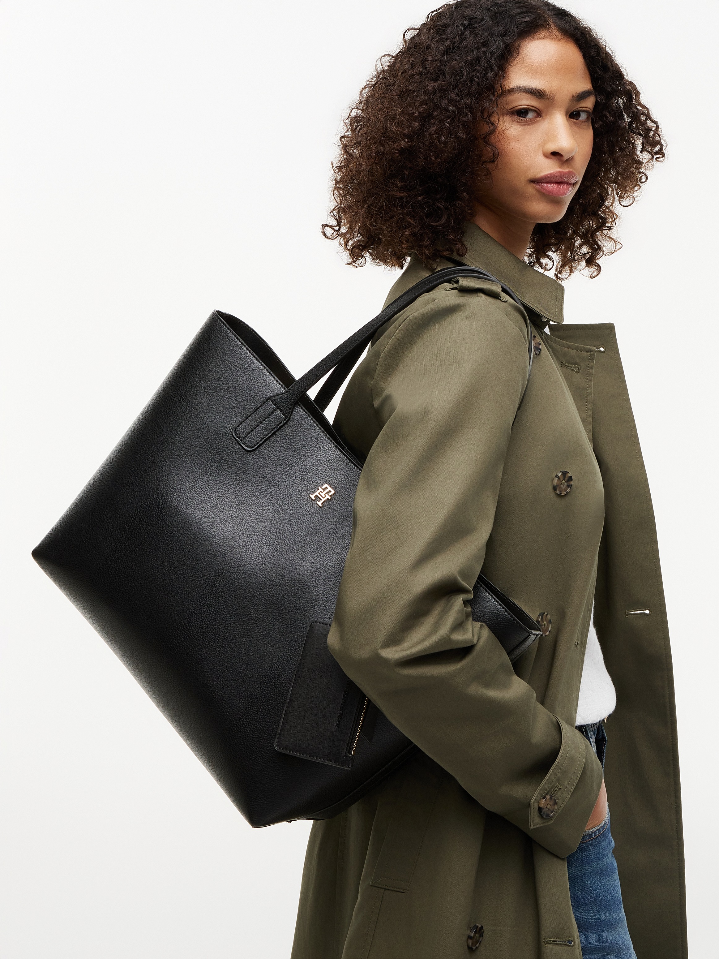Tommy Hilfiger Tragetasche »TH ICON TOTE« Damen Handtasche, Shopper mit doppeltem Henkel