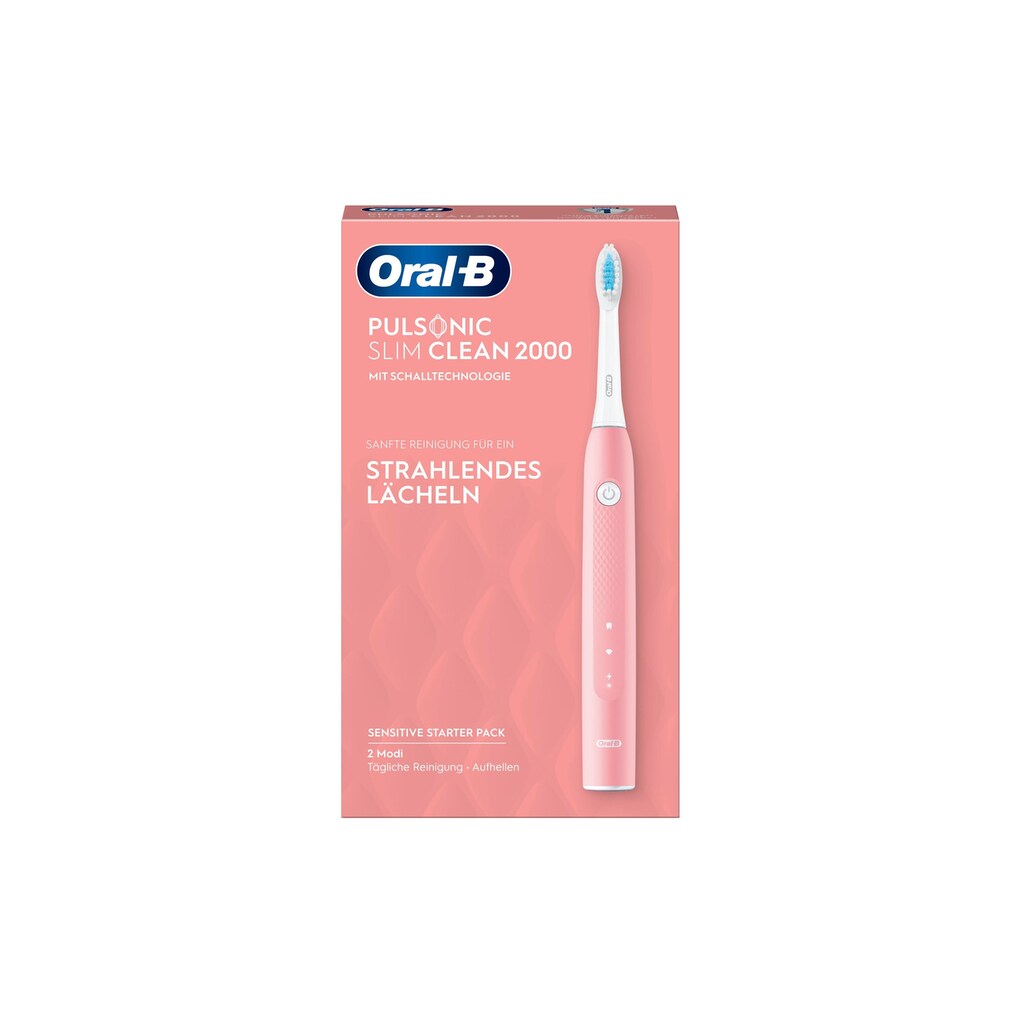Oral-B Schallzahnbürste »Slim Clean 2000 Pink«, 1 St. Aufsteckbürsten