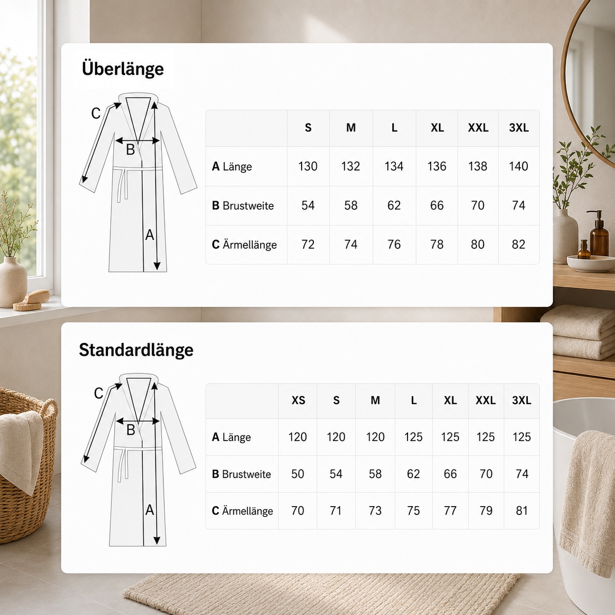 Bruno Banani Peignoir de bain unisexe »Robby, ideal für Sauna & Spa, Standard, Premium und Überlänge« 1 cuis robes de chambre pour dames & hommes, coton, avec poches, sauna, XS-3XL