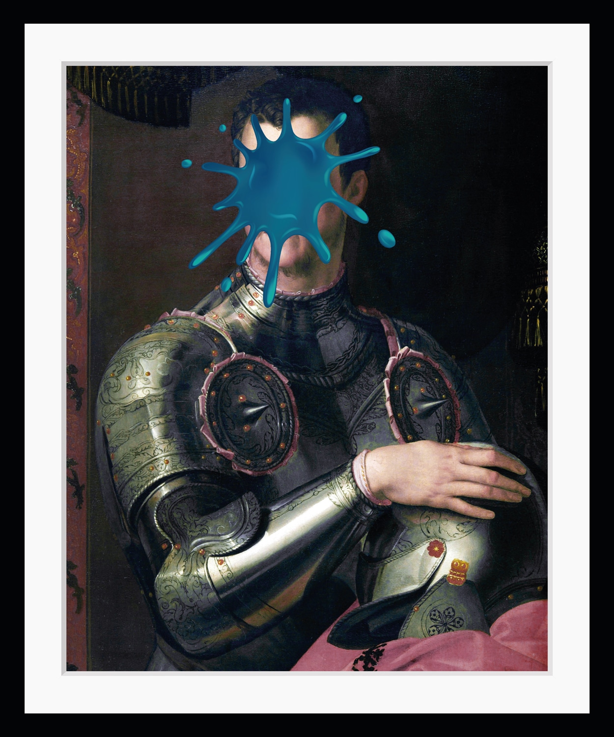 Image of queence Bild "Herbert mit Farbklecks" Bilder von Männern Gemälde Historische Persönlichkeiten Kunst Mann Ritter HD Premium Poster-Druck inkl. Holzrahmen