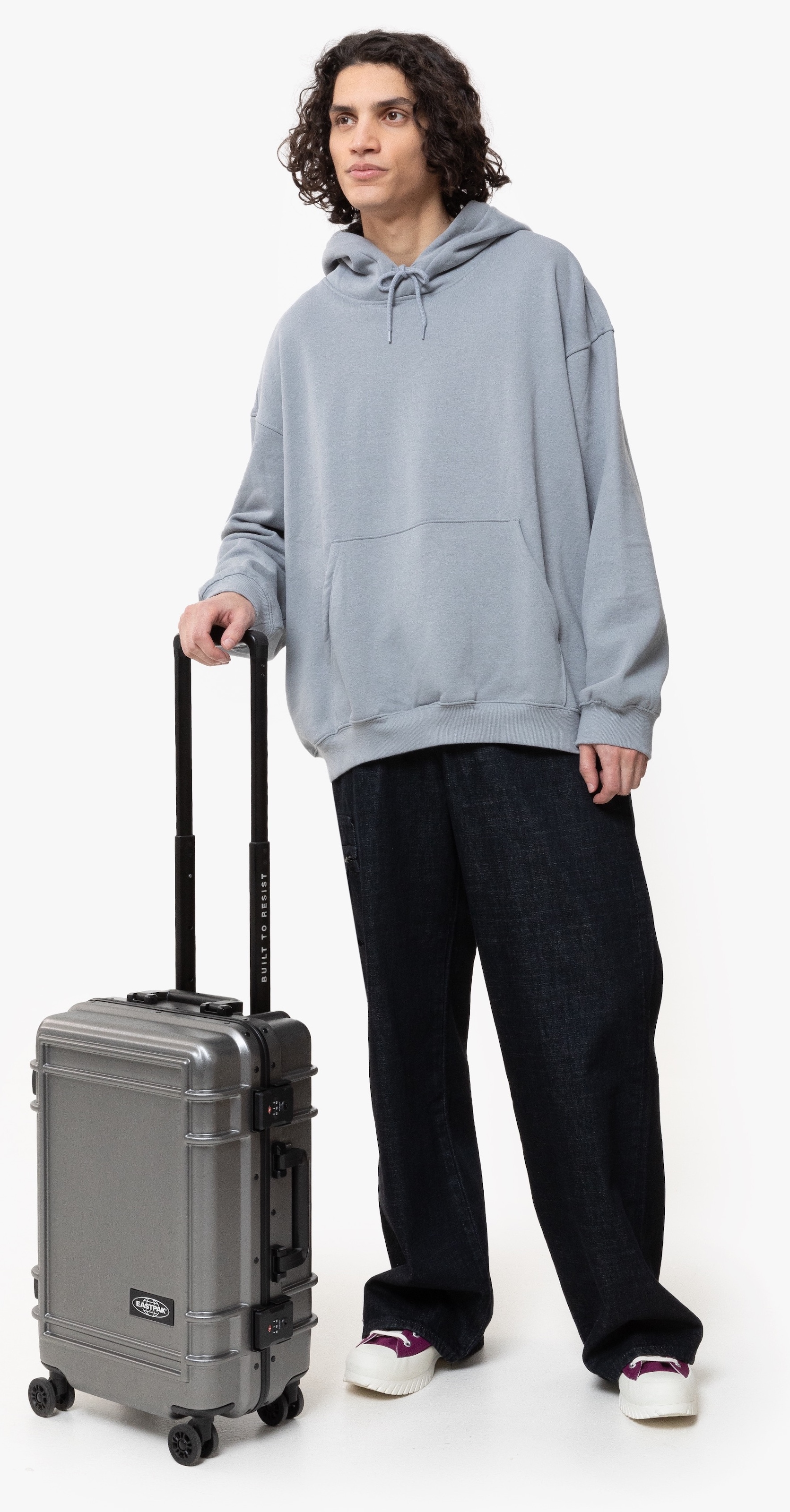 Eastpak Hartschalen-Trolley »RESIST'R CASE S BRUSHED METAL mit 30 Jahren Garantie«, 4 Rollen, Reisegepäck Handgepäck-Koffer TSA-Zahlenschloss