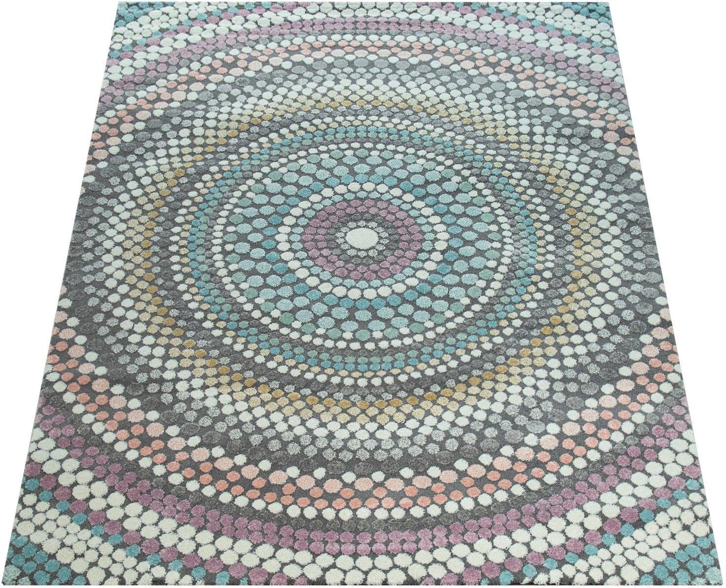 Image of Paco Home Teppich »Apisto 350«, rechteckig, 18 mm Höhe, Kurzflor, modernes Design, 3D-Effekt, Pastell-Farben, Wohnzimmer bei Ackermann Versand Schweiz