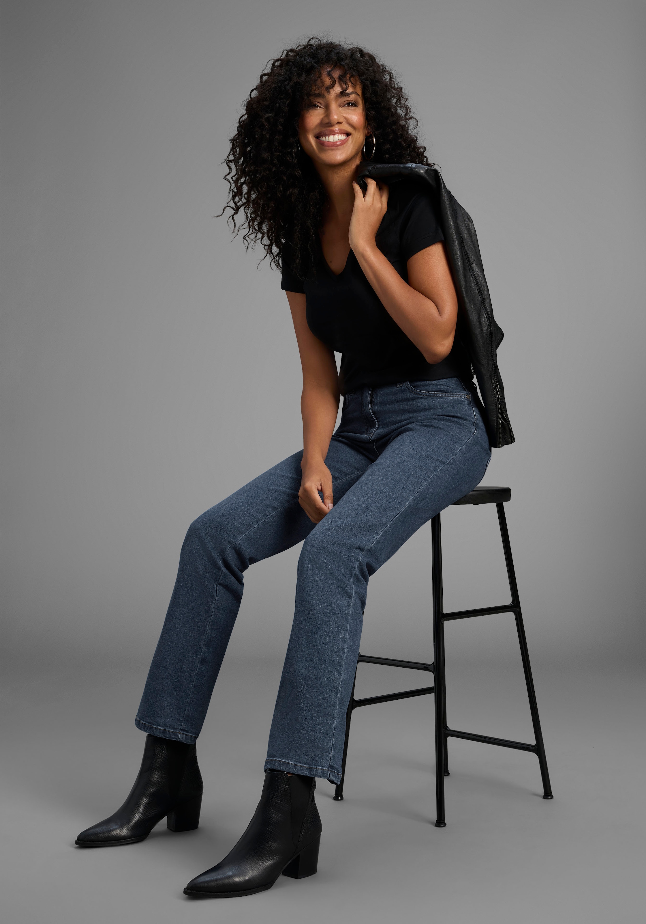 Arizona Jeans droit »Annett« bequeme Passform,  5-Pocket-Style,  hohe Taille