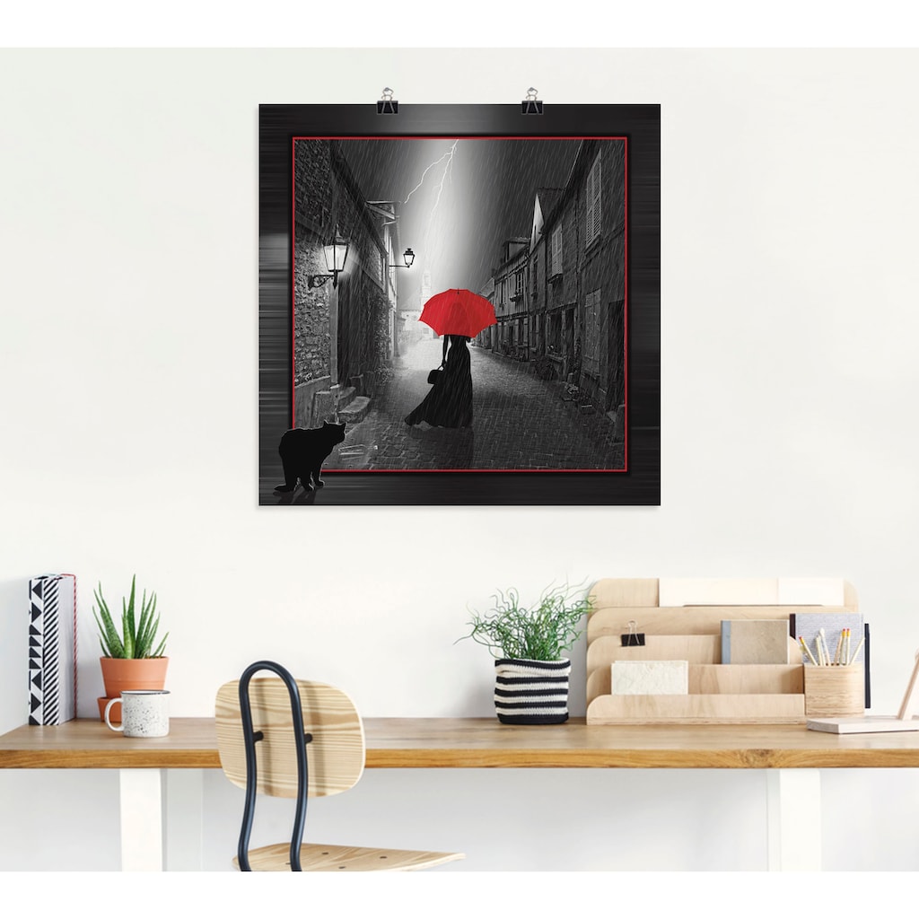 Artland Wandbild »Die Frau mit dem roten Schirm 2«, Frau, (1 St.)