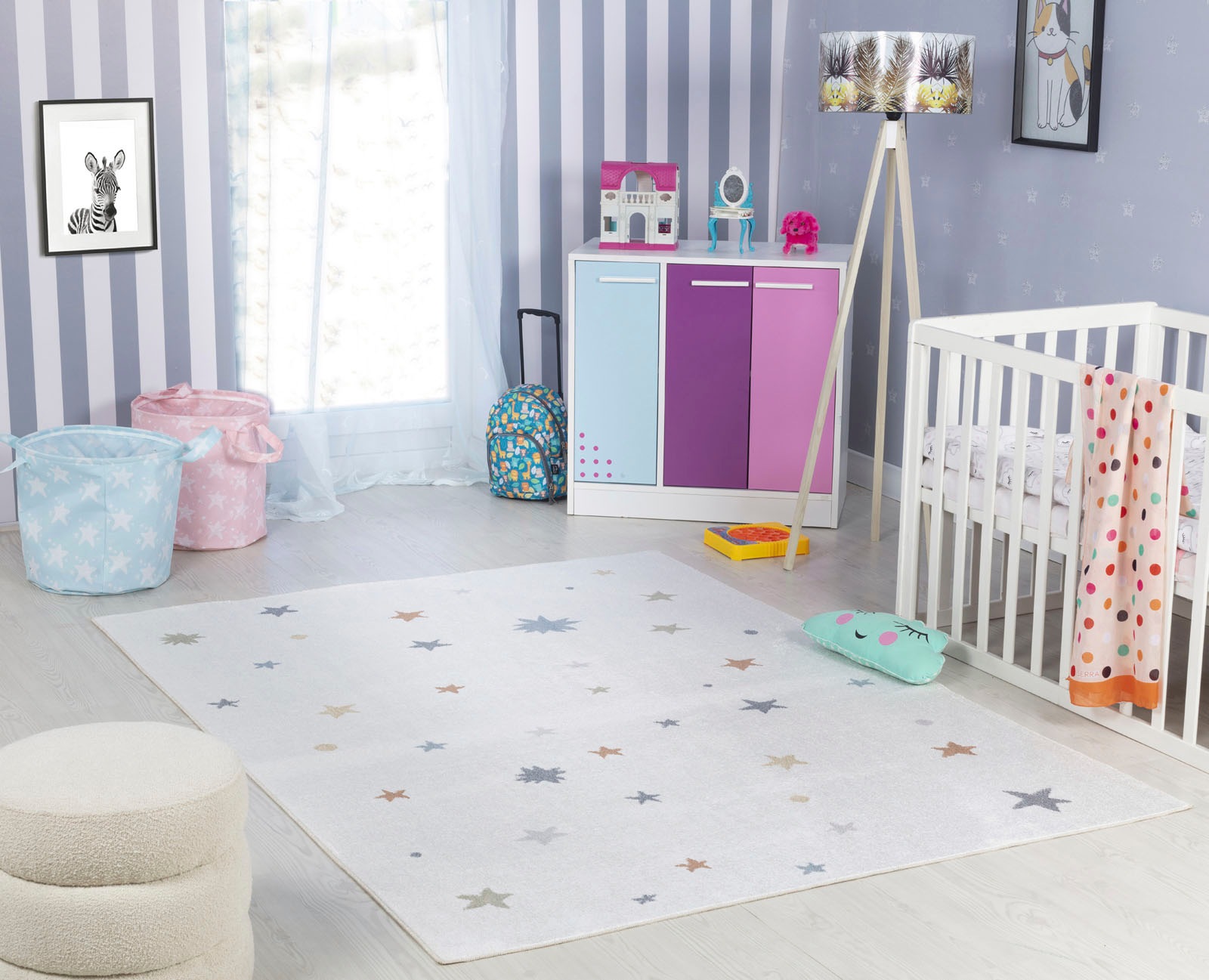 Image of Livabliss Teppich "FINDLAY" rund 5,08 mm Höhe Maschinenwaschbarer Kinderteppich – praktisch und pflegeleicht