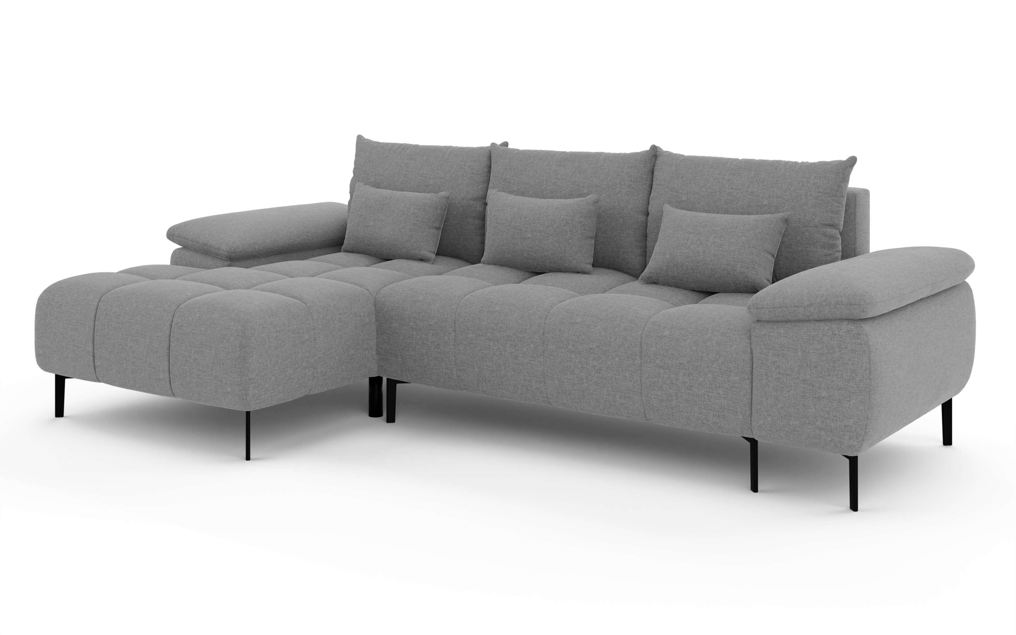 Home affaire Ecksofa »DROMARA Schlafsofa mit Bettkasten, Masse: B/T/H 277/141/91 cm« L-Form mit Recamiere rechts/links bestellbar, Wellenunterfederung