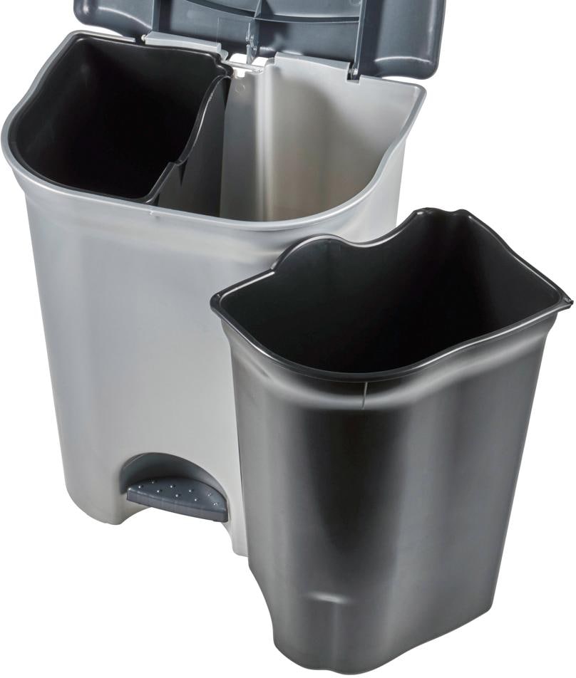 Poubelle avec couvercle - 10 litres - Argent/Anthracite KEEEPER Swantje