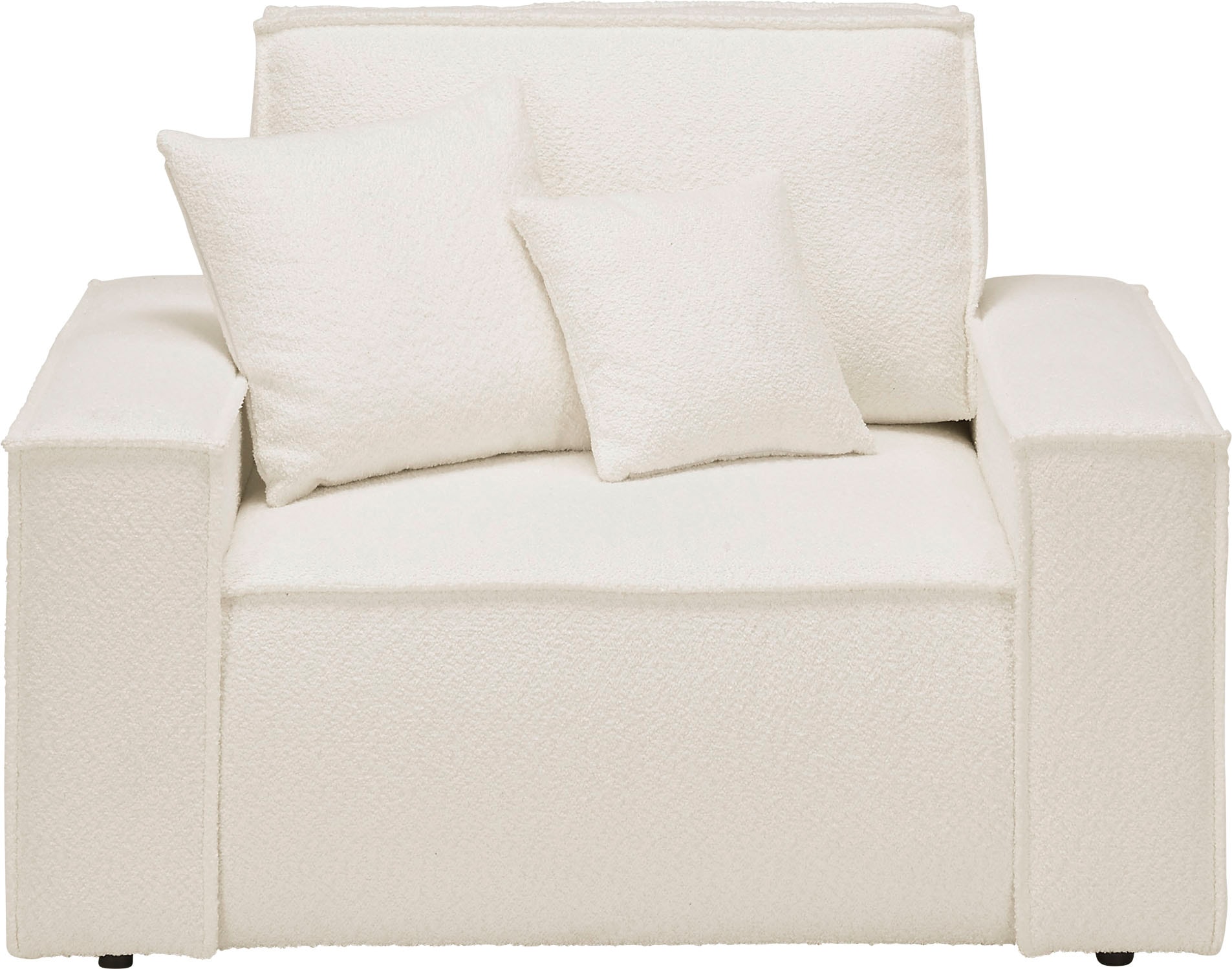 GOODproduct Loveseat »FINNLEY Bouclé, XXL-Sessel, Lesesessel, inkl. Zierkissen« 1 Stk. tlg. verfügbar in den Stoffqualitäten Bouclé, Struktur fein und Mega Cord