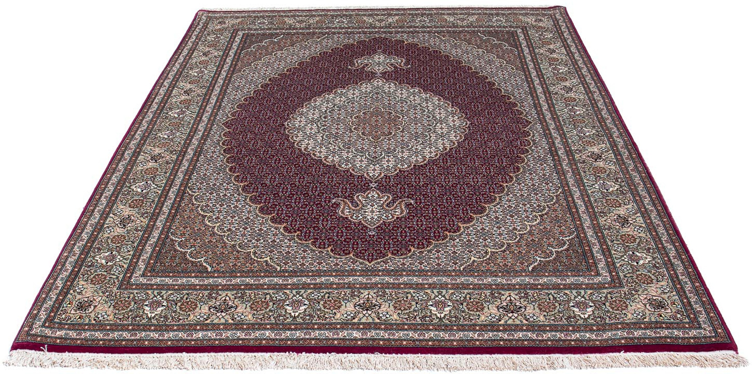 Image of morgenland Orientteppich »Perser - Täbriz - 206 x 153 cm - dunkelrot«, rechteckig, 10 mm Höhe, Wohnzimmer, Handgeknüpft, Einzelstück mit Zertifikat bei Ackermann Versand Schweiz