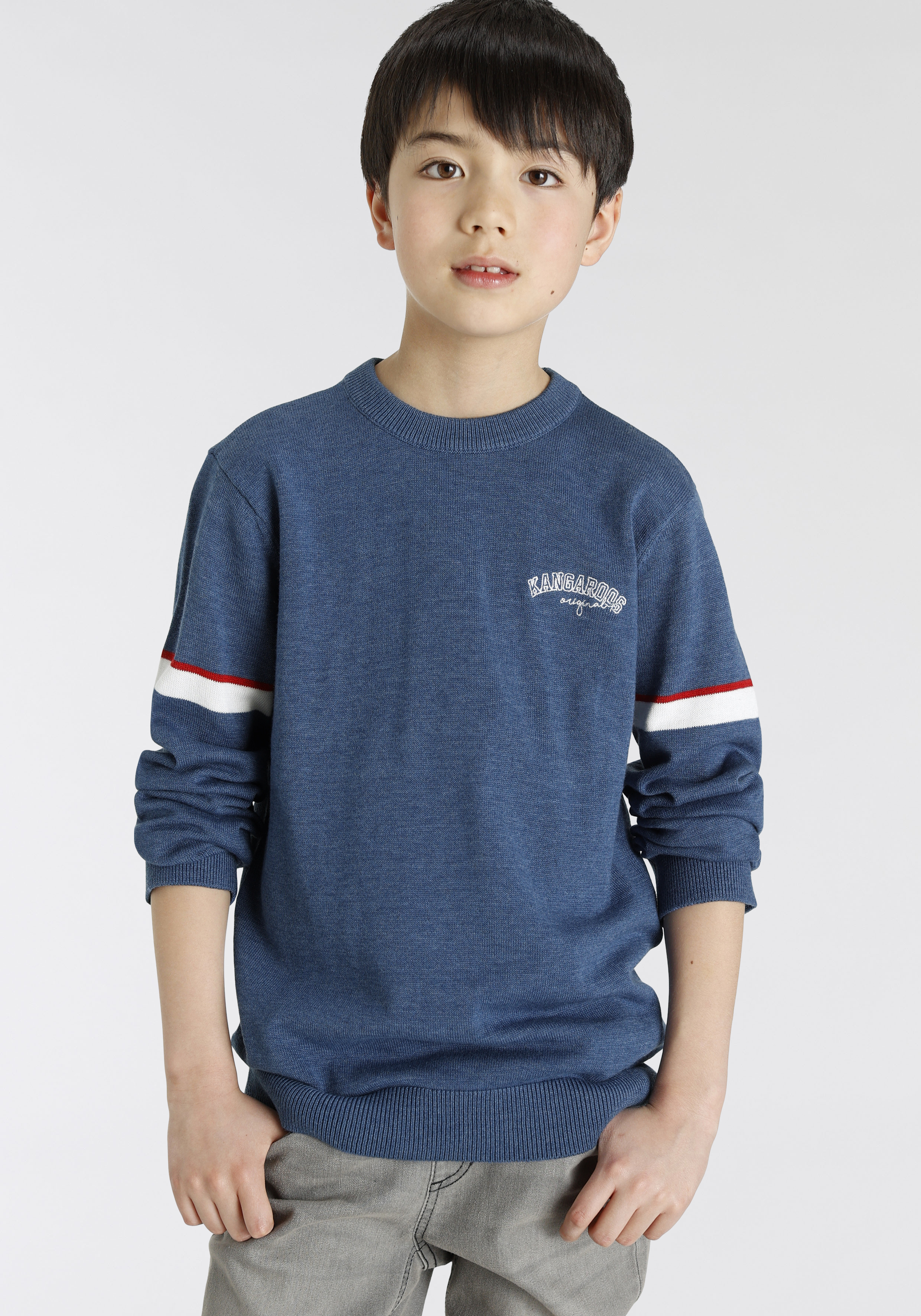 Strickpullover »für Jungen«, mit Kangaroos Logo-Stickerei
