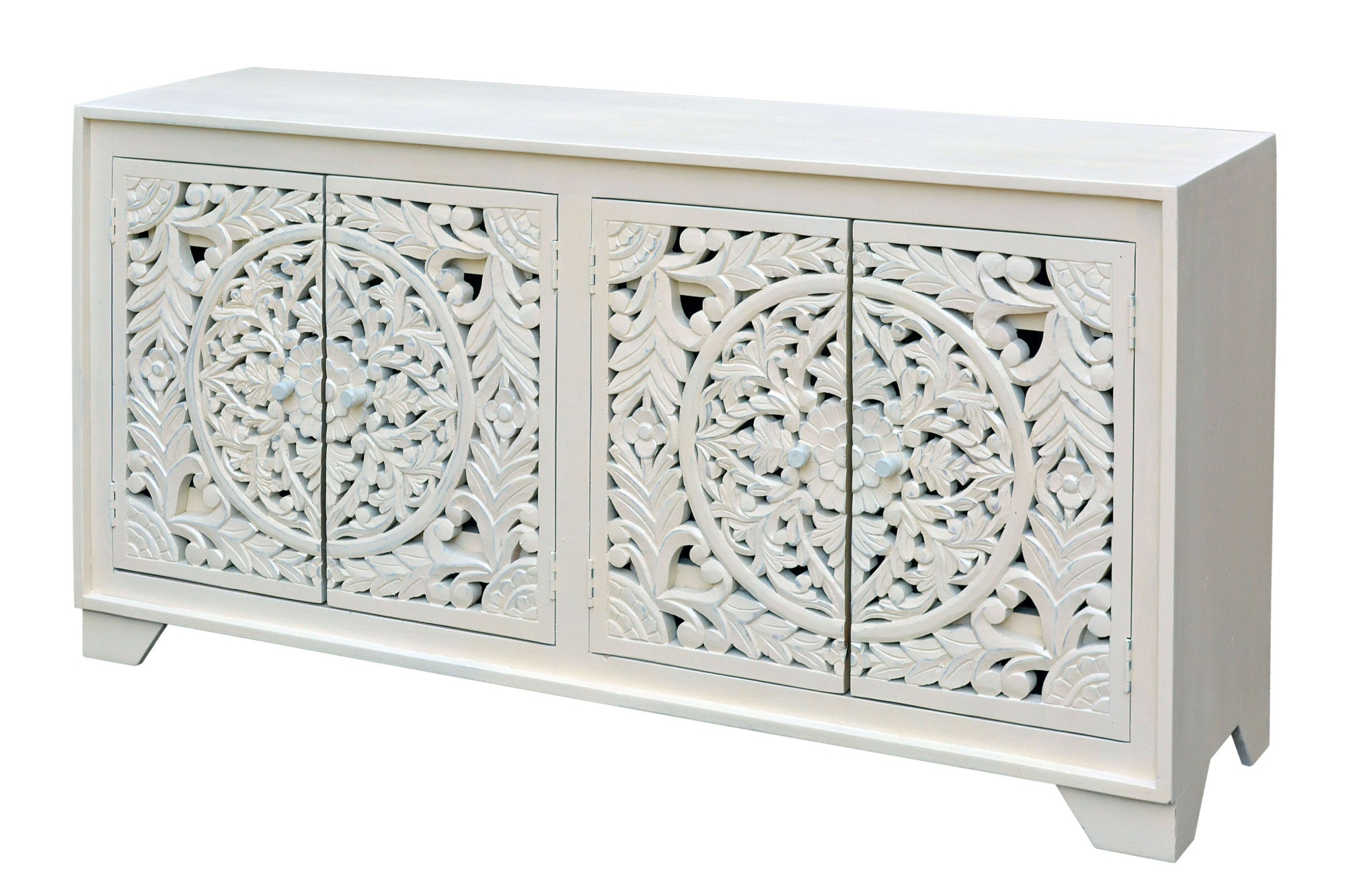 Home affaire Sideboard »Kenmare«, Mangoholz, dekorative Schnitzereien, Breite 170 cm