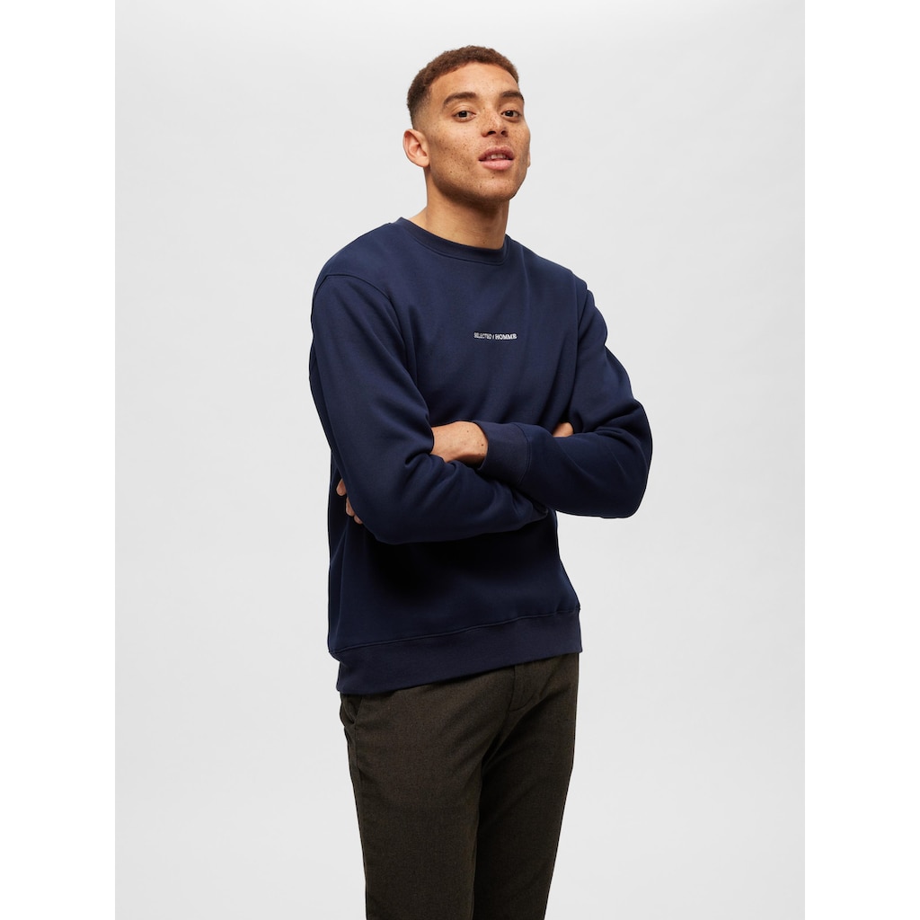 SELECTED HOMME Sweatshirt »SLHHANKIE LOGO CREW NECK SWEAT NOOS«