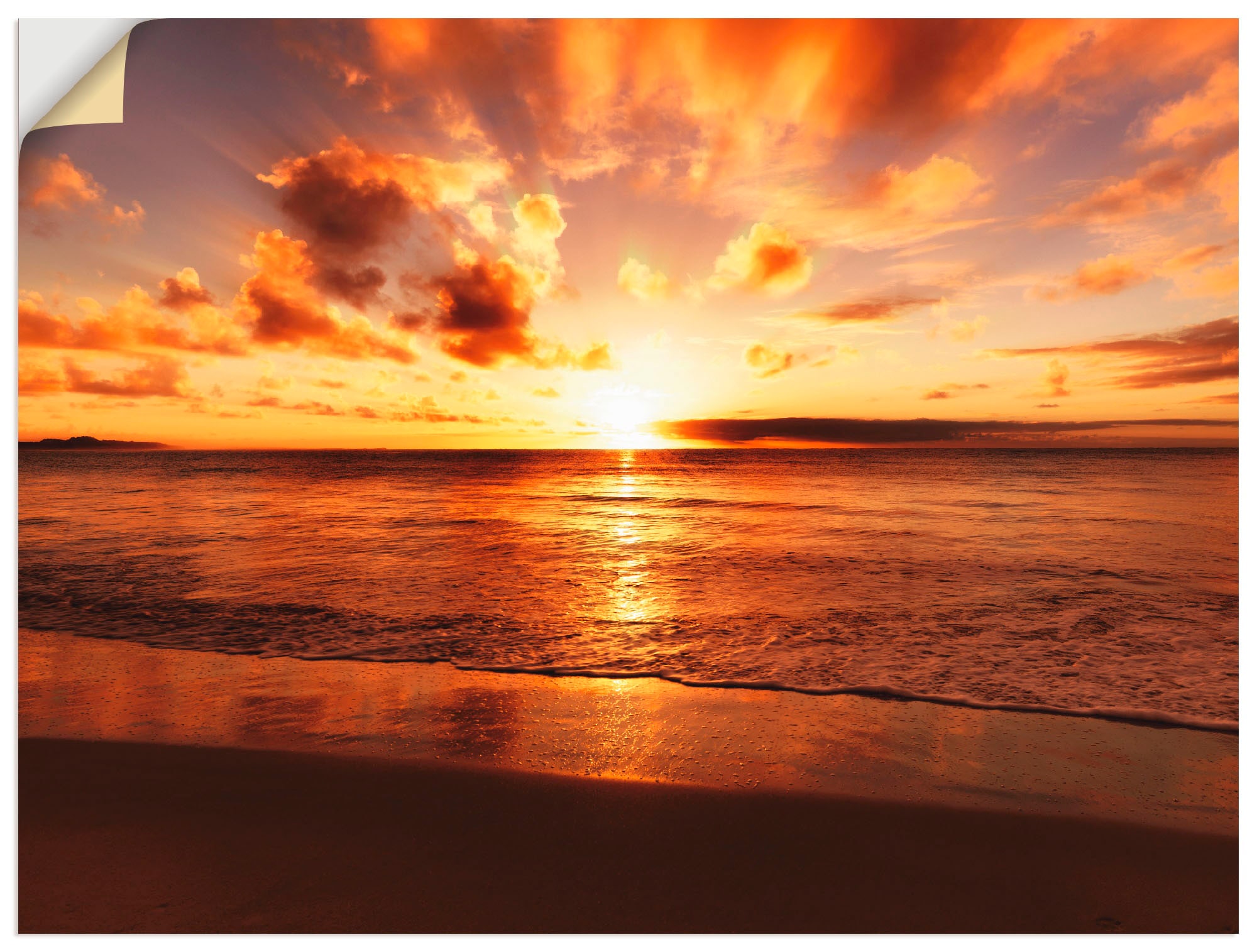 Artland Wandbild »Schöner Sonnenuntergang Strand«, Gewässer, (1 St.), als  Alubild, Leinwandbild, Wandaufkleber oder Poster in versch. Grössen günstig  kaufen