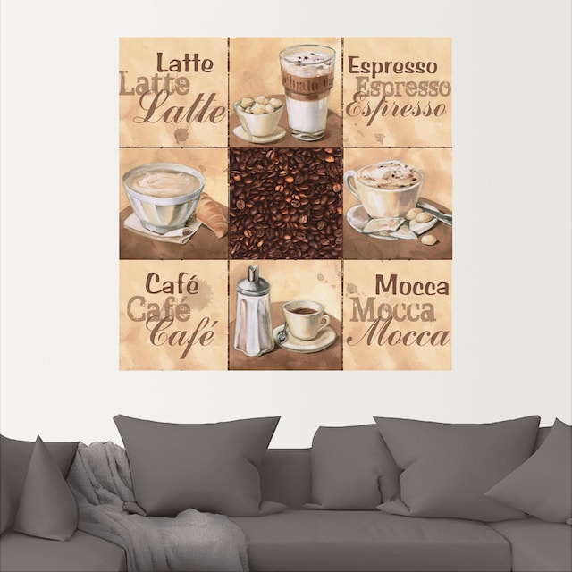 Artland Wandbild »Kaffee Collage II«, Getränke, (1 St.), als Alubild,  Leinwandbild, Wandaufkleber oder Poster in versch. Grössen