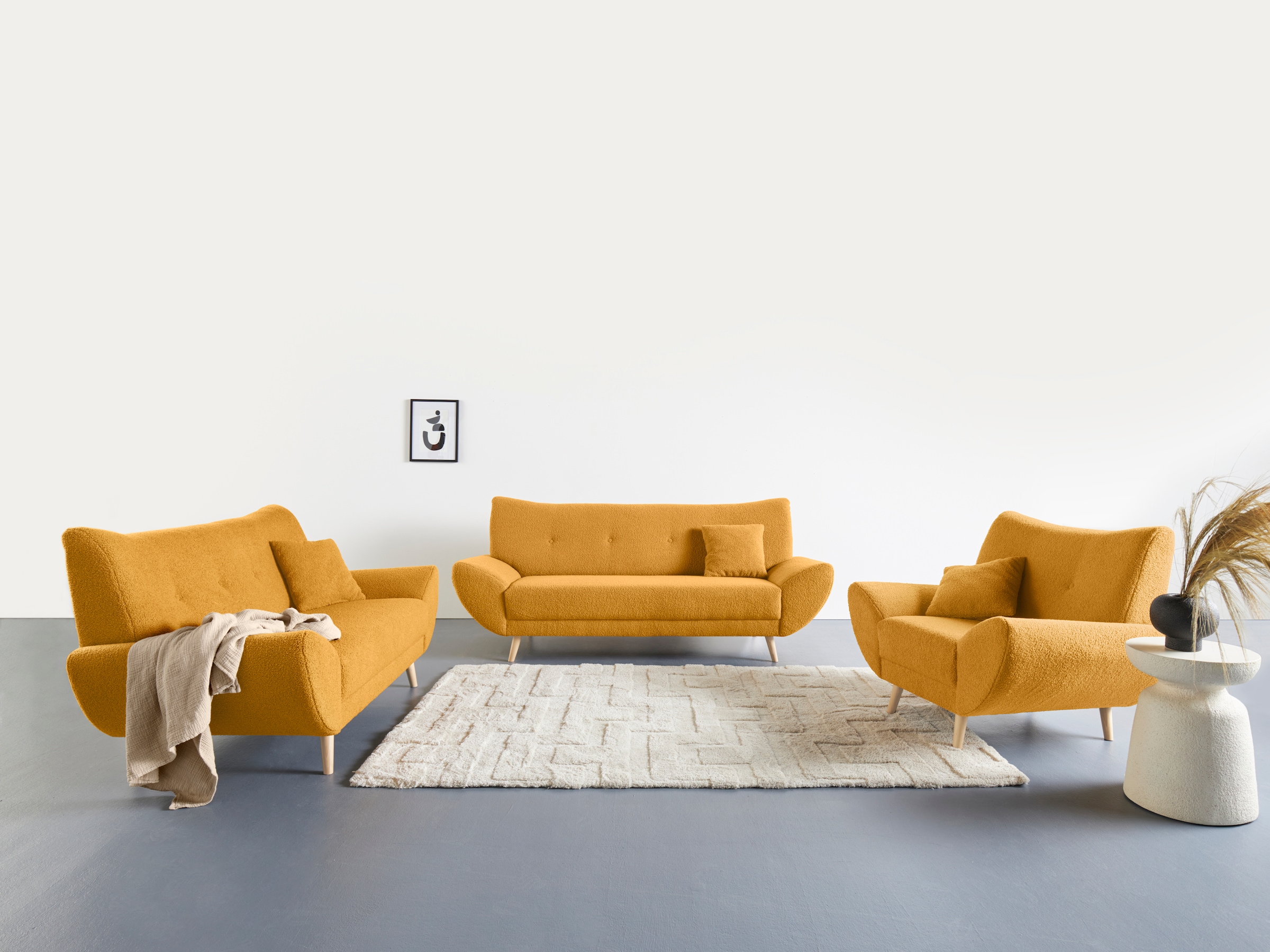 Image of Home affaire Polstergarnitur "Basta" 3 Stk. tlg. Komfortable Wellenunterfederung
