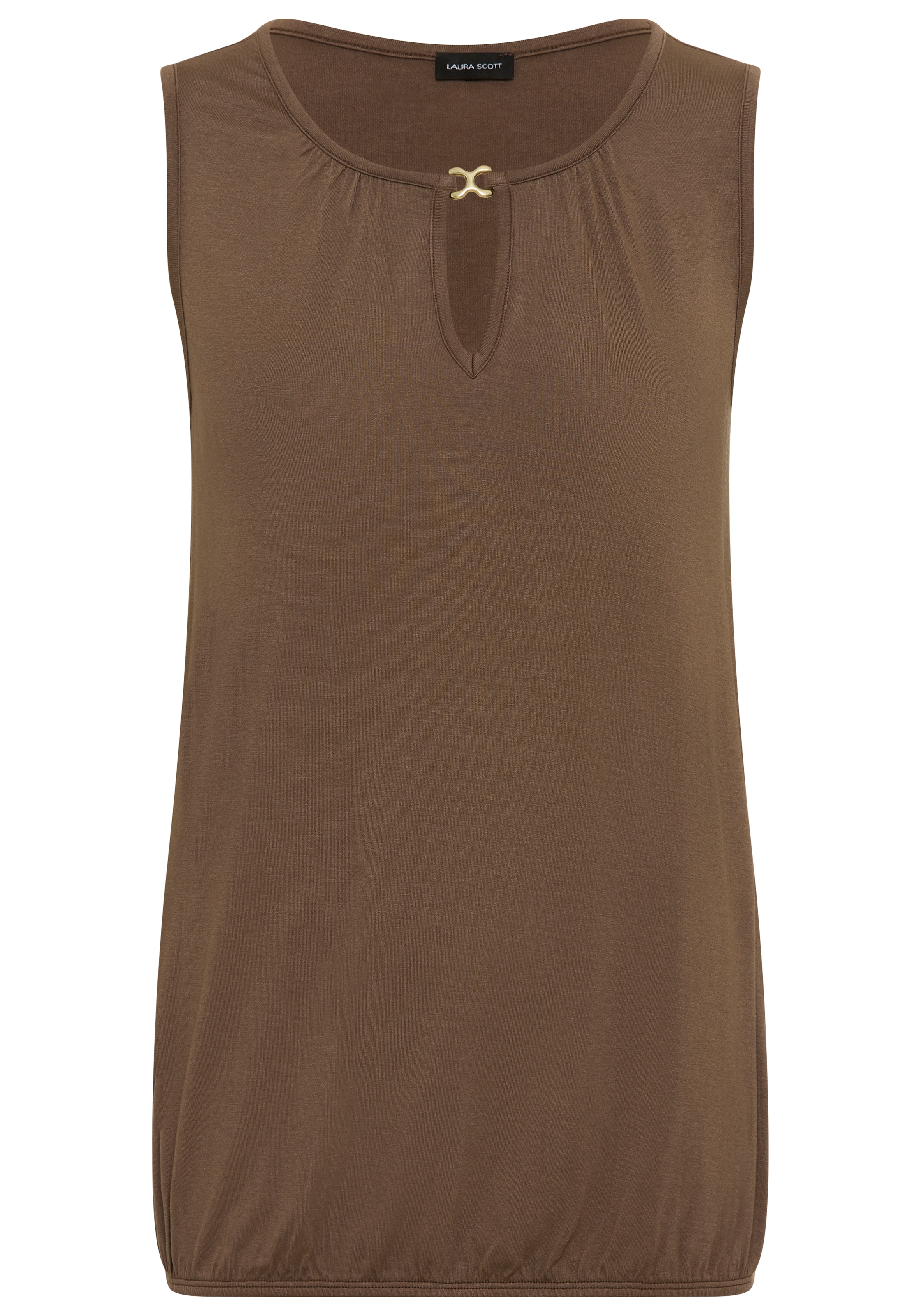 Laura Scott Tanktop mit Rundhals-Ausschnitt, ohne Ärmel, aus Viskose und Elasthan