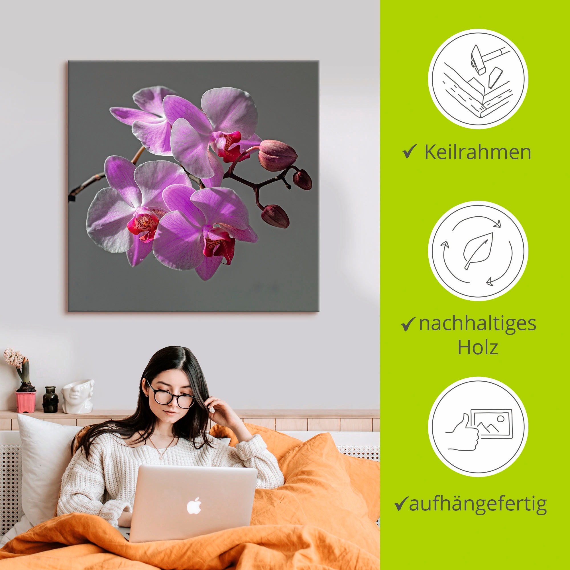 Artland Wandbild »Orchideentraum«, Blumen, (1 St.), als Leinwandbild, Wandaufkleber in verschied. Grössen