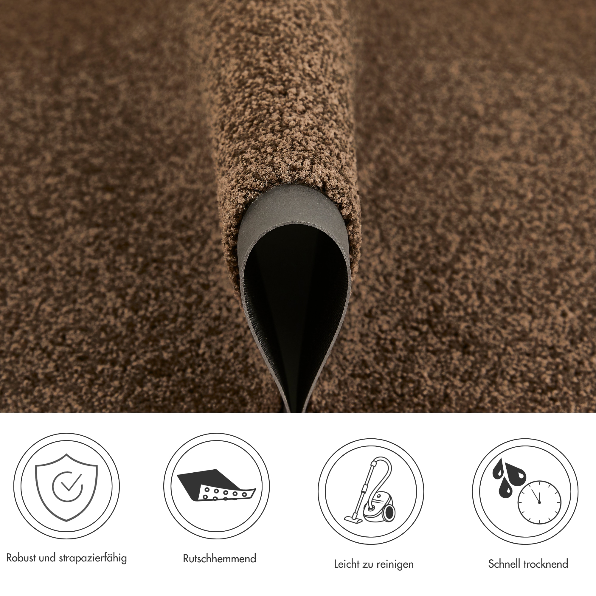 my home Fussmatte »Emil, Made in Netherlands«, rechteckig, 6 mm Höhe, Schmutzfangmatte, Uni Farben, rutschhemmend, waschbar (Handwäsche)