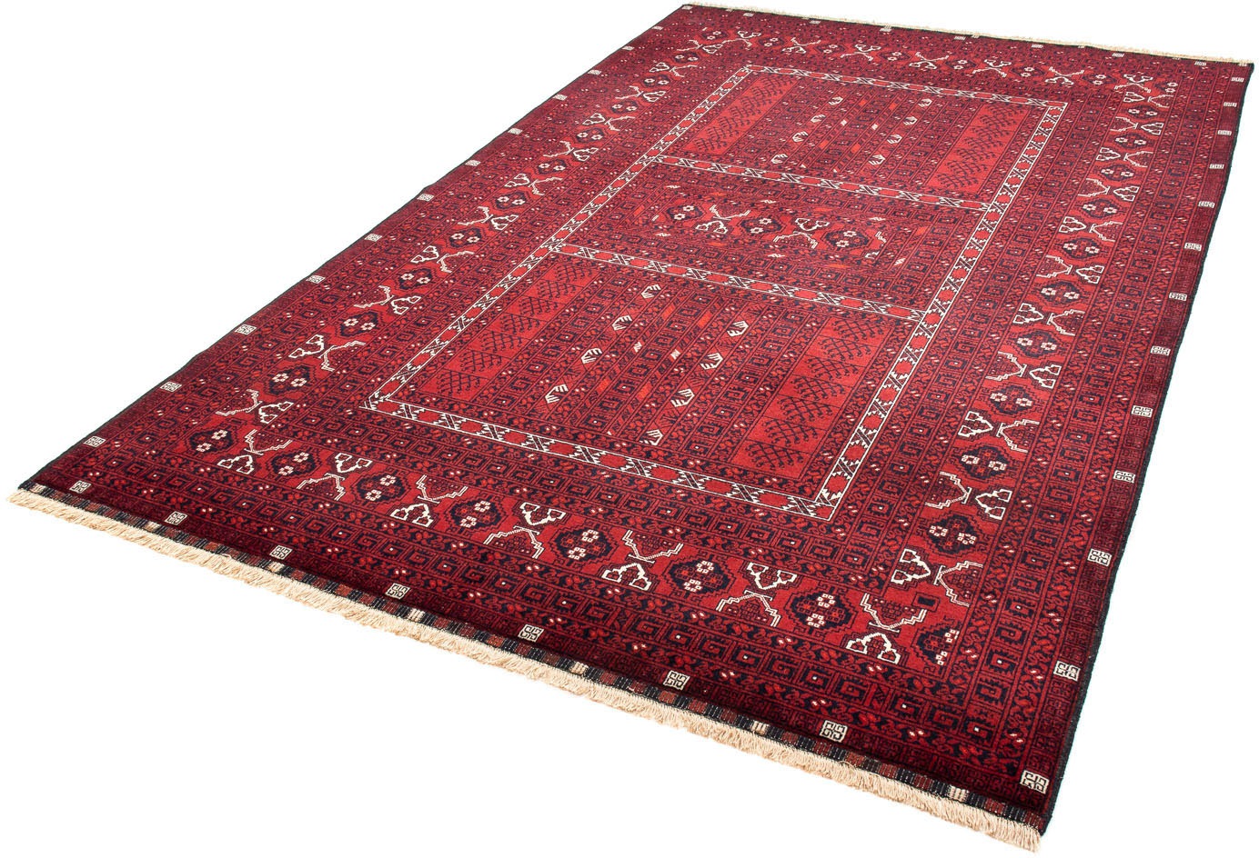 Image of morgenland Orientteppich »Turkaman - 246 x 157 cm - dunkelrot«, rechteckig, 6 mm Höhe, Wohnzimmer, Handgeknüpft, Einzelstück mit Zertifikat bei Ackermann Versand Schweiz
