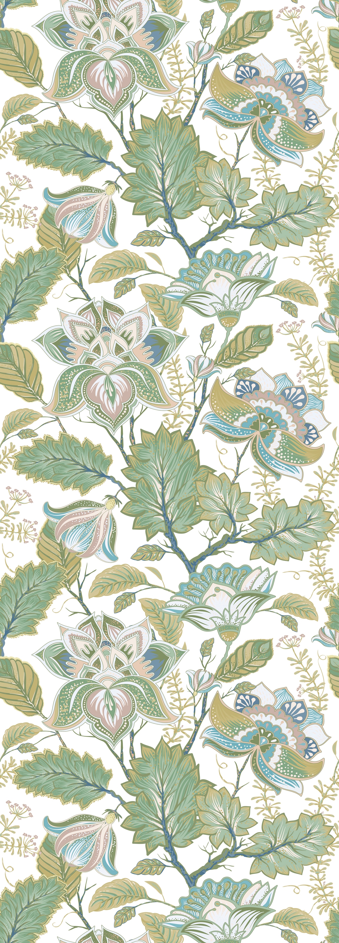 Image of queence Vinyltapete "Marit" Motiv bedruckt botanisch floral gemustert natürlich glatt 90x250cm, selbstklebend, kinderleichte Anbringung, Sticker
