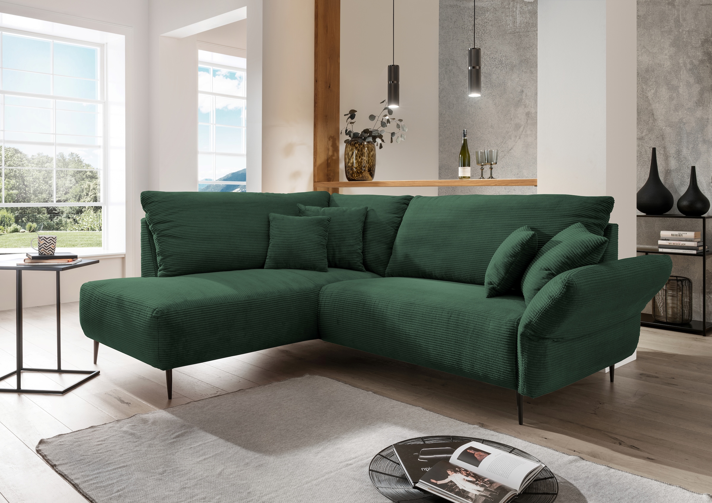 Image of Home affaire Ecksofa "Vanilla modern& bequem, Breite 255cm, tolle Detailverarbeitung" verstellbare Armlehne für Wohlfühlkomfort