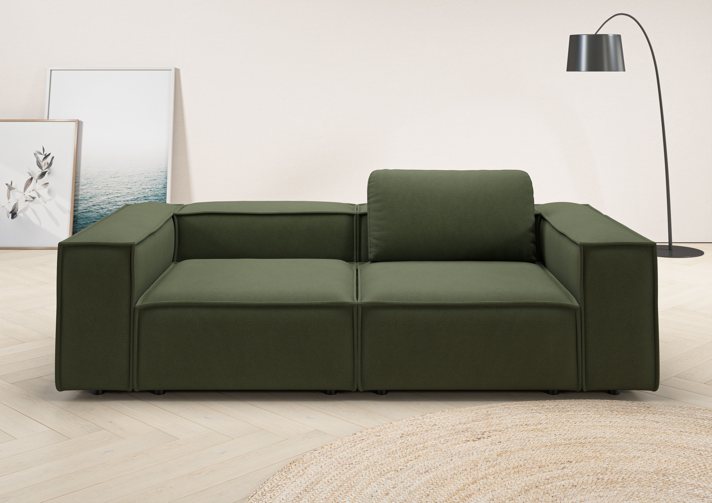 Image of Home affaire 2-Sitzer "Watertown, modern, Sofa 246 cm breit, in 2 Tiefen, Japandi Design" Sofa Extra Tiefe 188cm,extra breiter Sitzfläche, Flachgewebe PICASSO
