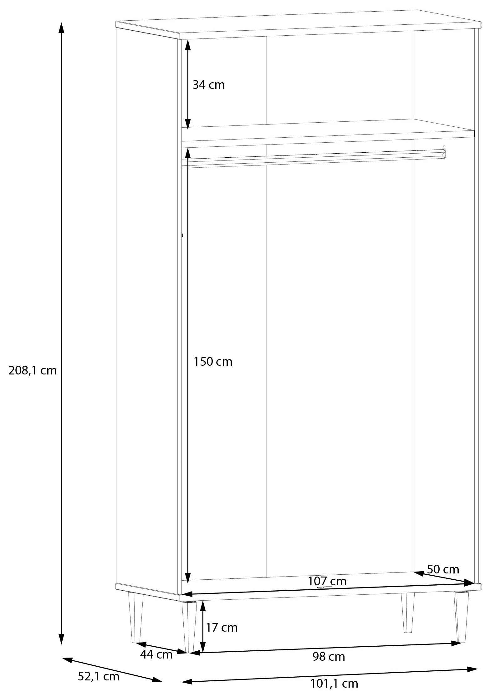 GOODproduct Kleiderschrank »ELLIAN mit Wiener Geflechtoptik, Rattan, Boho Stil, Vintage« Holzfüsse, Metallgriffe, Made in EU, viel Stauraum, FSC® zertifiziert