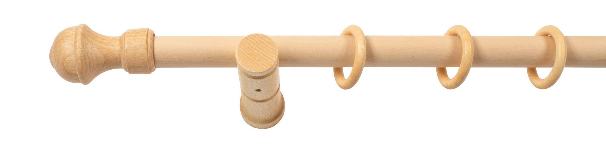 SN DECO GROUP Gardinenstange »Ares«, 1 läufig-läufig, Fixmass, 28 mm, Holz, verschiedene Längen und Farben, Komplettset