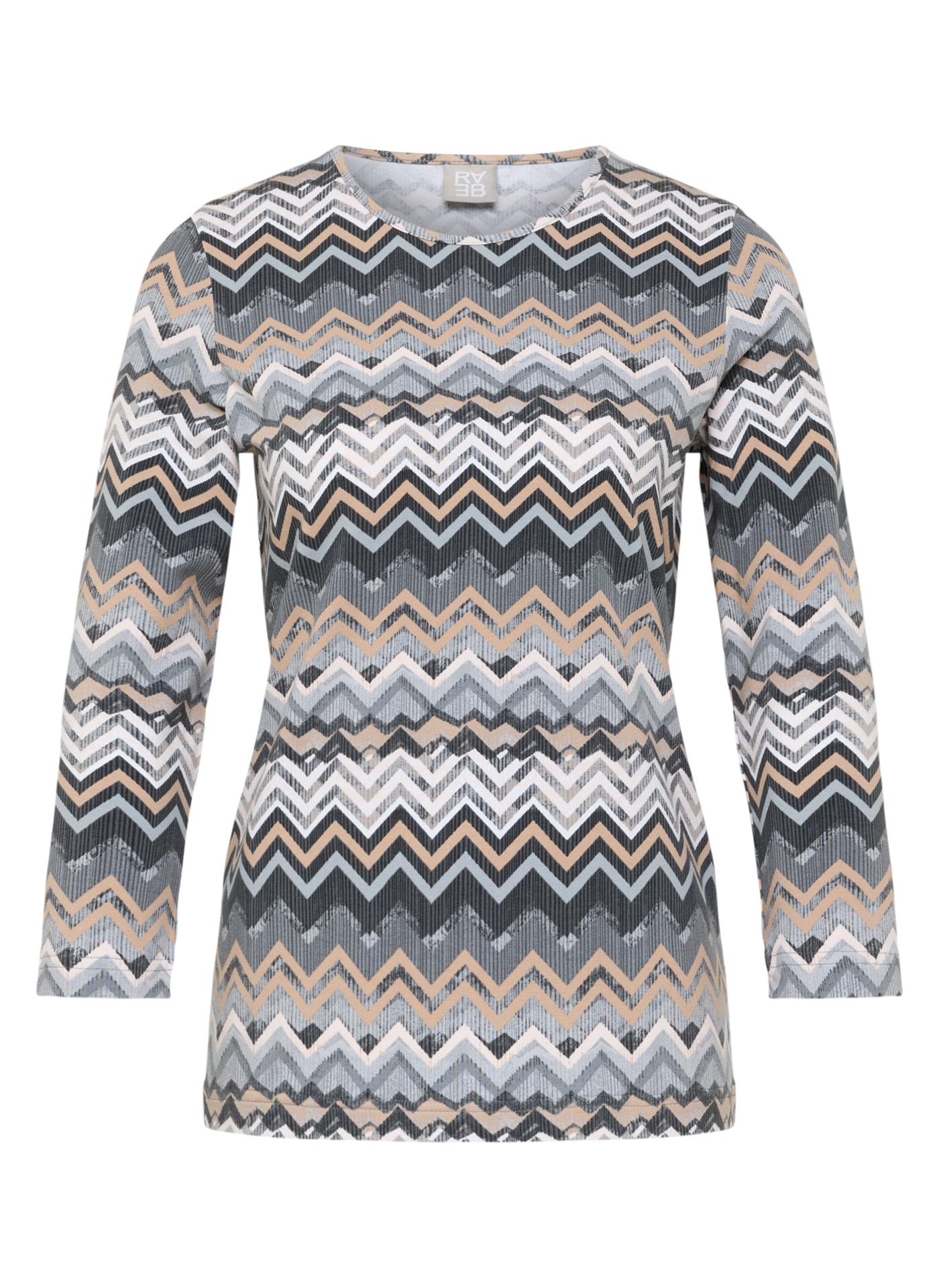 Rabe T-shirt à manches 3/4 mit grafischem Muster