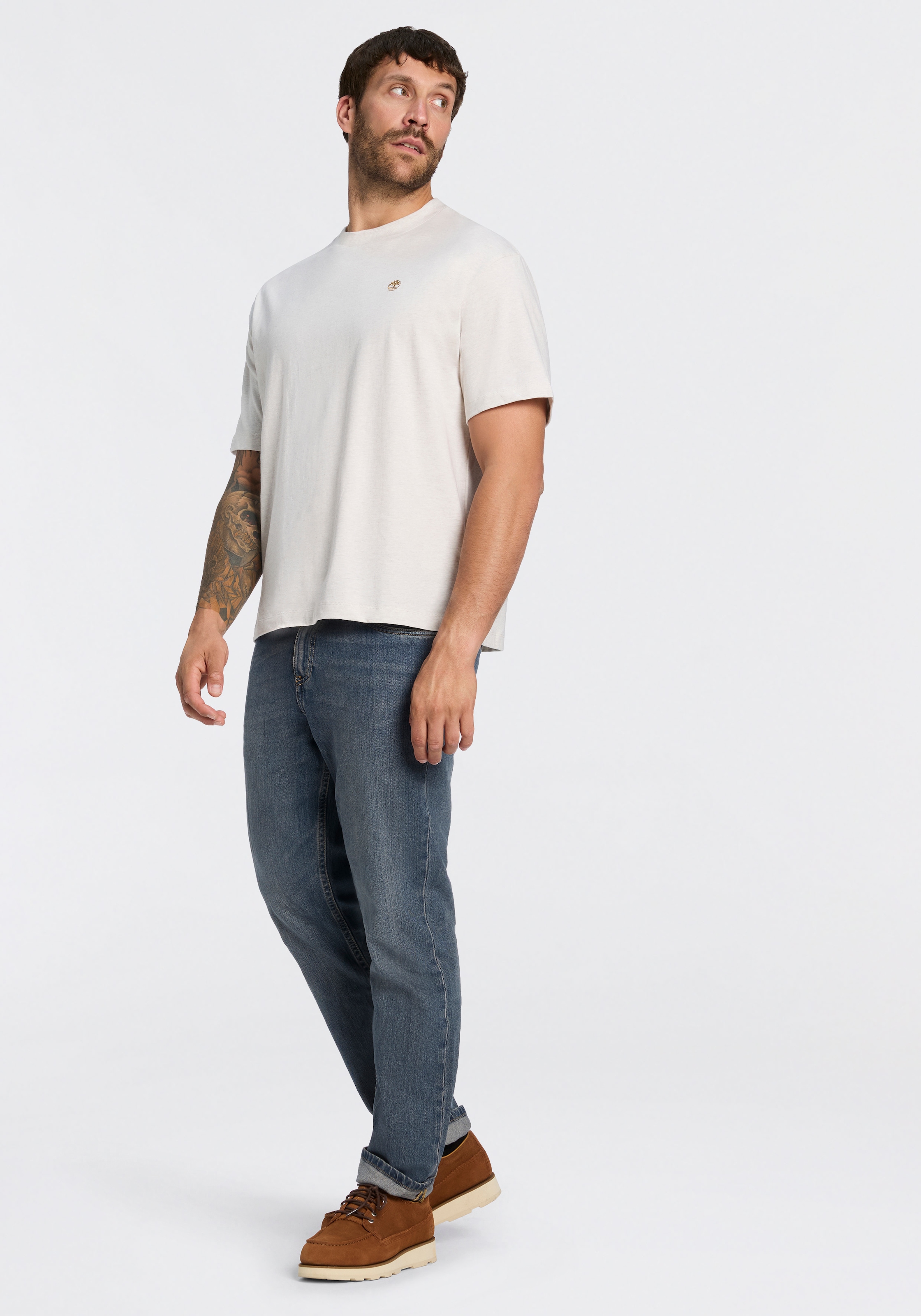 Timberland T-shirt »DUNSTAN RIVER - SS Tee (Relaxed)« avec col rond, en coton, manches courtes, longueur normale