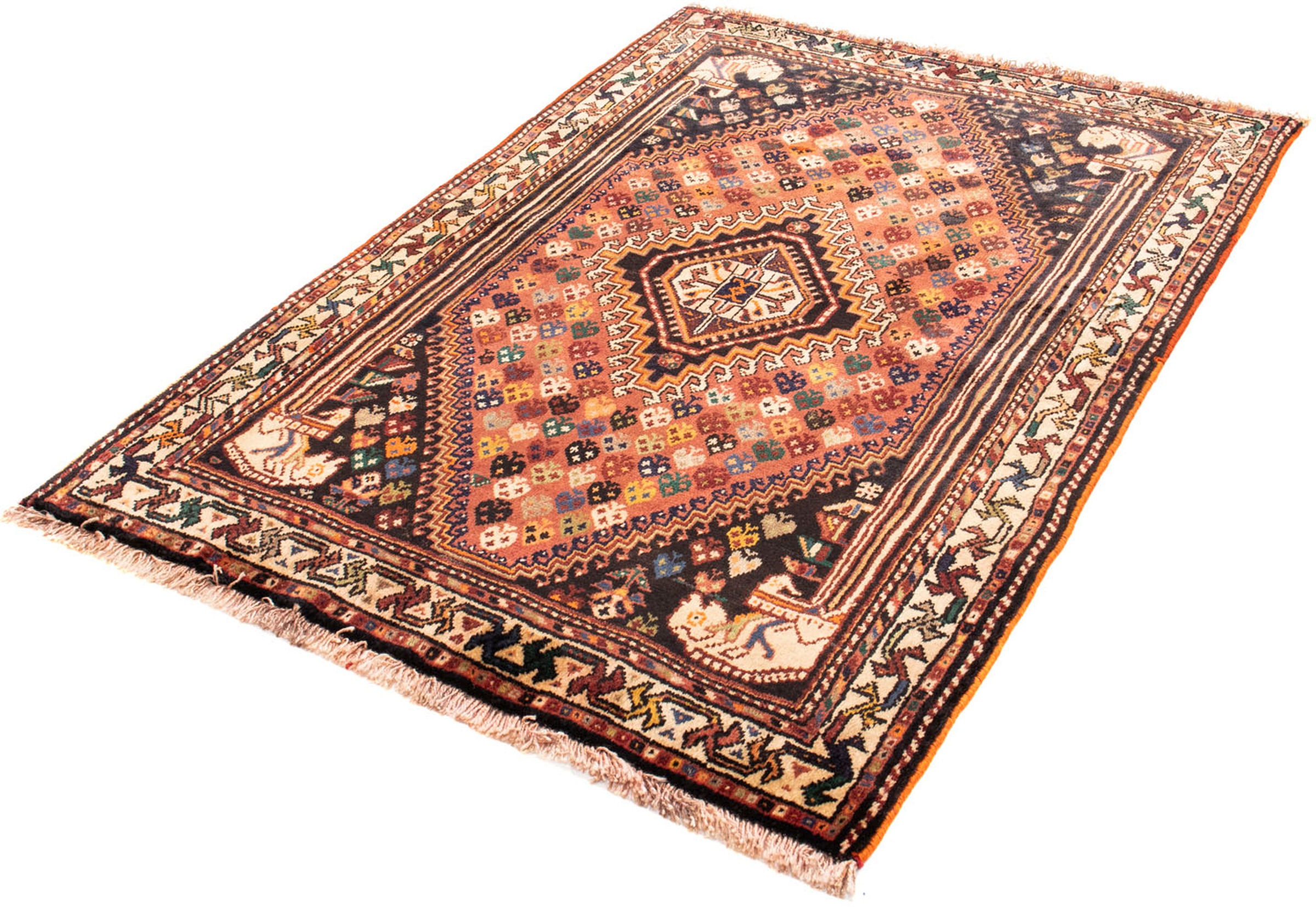 Image of morgenland Orientteppich »Perser - Nomadic - 160 x 112 cm - hellrot«, rechteckig, 10 mm Höhe, Wohnzimmer, Handgeknüpft, Einzelstück mit Zertifikat bei Ackermann Versand Schweiz
