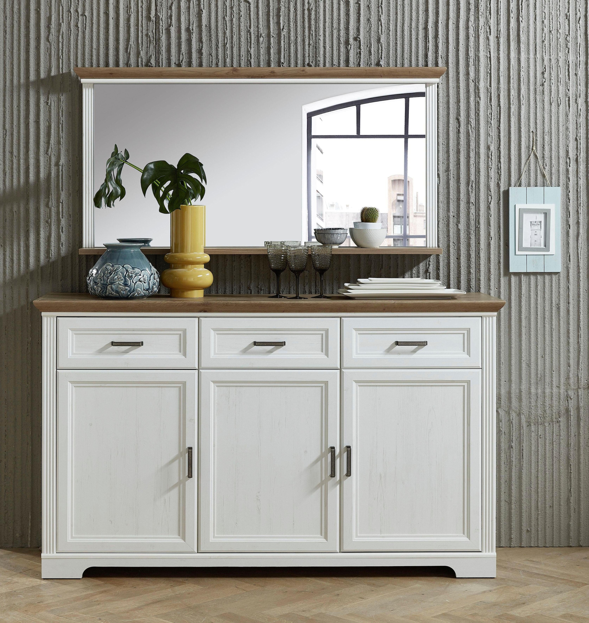 Innostyle Sideboard »Jasmin« Breite 166 cm, 3 Holztüren, 3 Schubkästen