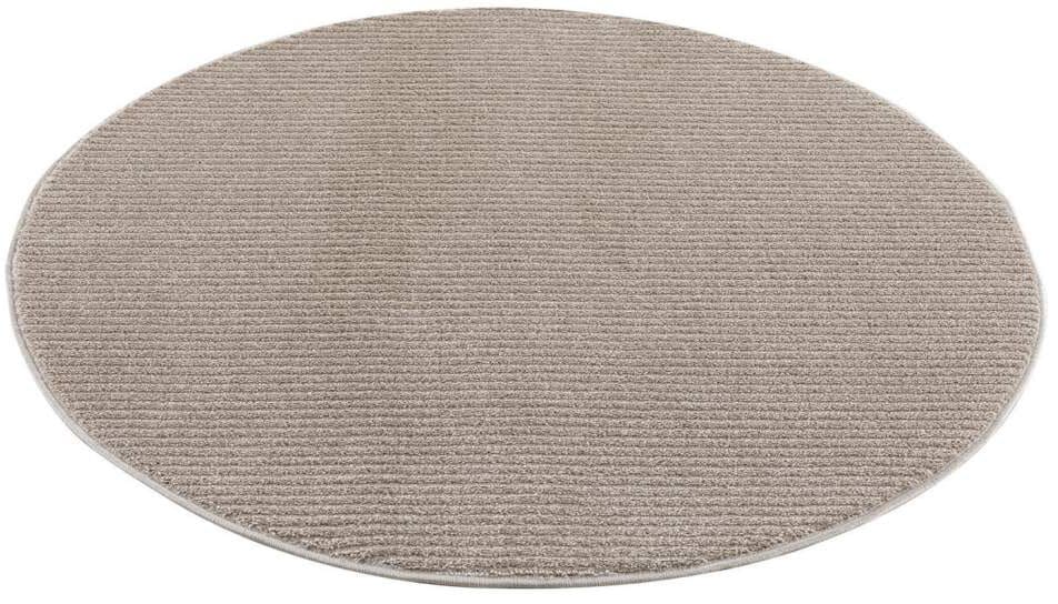 Carpet City Teppich »Friseé-Teppich FANCY900«, rund, 12 mm Höhe, Kurzflor, Einfarbig, 3D-Optik, Streifen Look