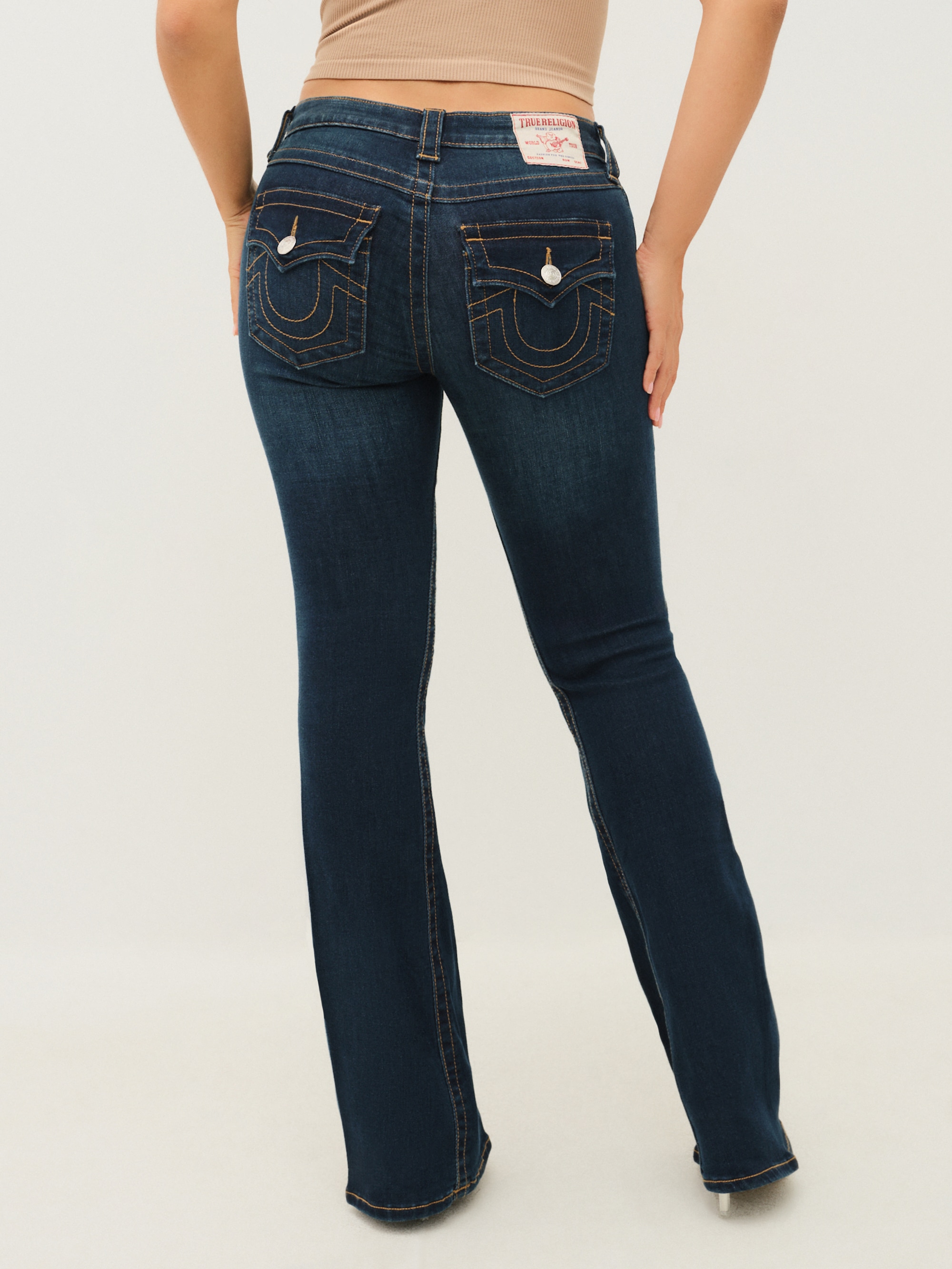 True Religion Jeans bootcut »JOEY MID RISE FLARE FLAP« mélange coton, coupe évasée