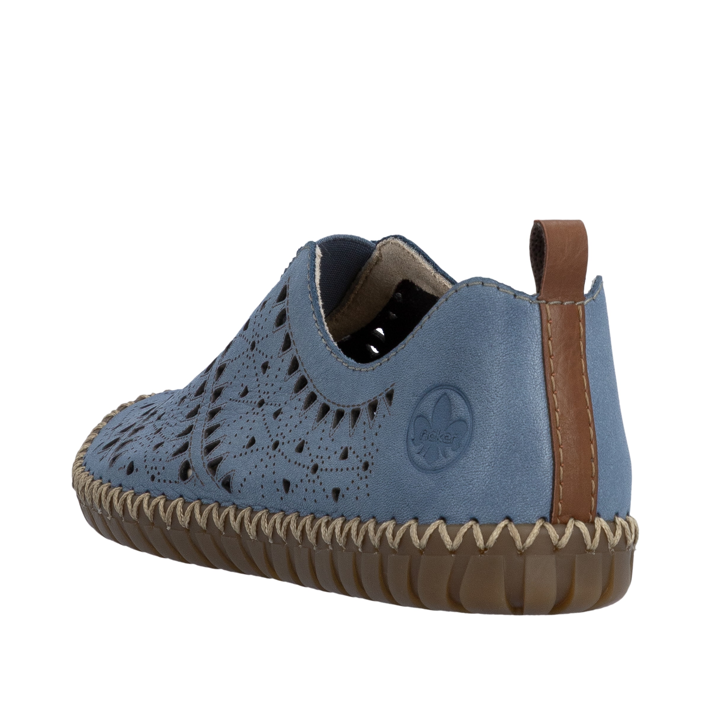 Rieker Slipper  chaussure à enfiler, chaussure basse, chaussure de vacances avec perforations